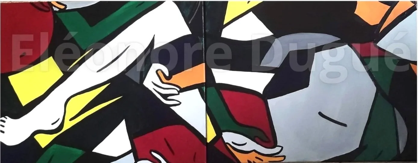 Acrylique sur toile montée sur châssis - Diptyque - 40 × 100 cm