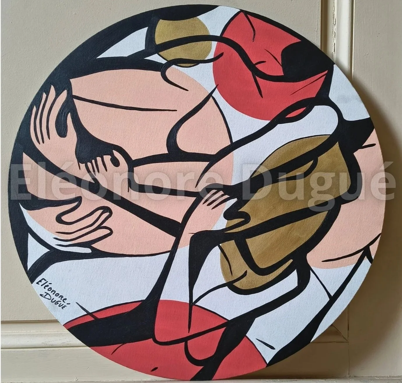 Acrylique sur toile montée sur châssis - diamètre : 50 cm