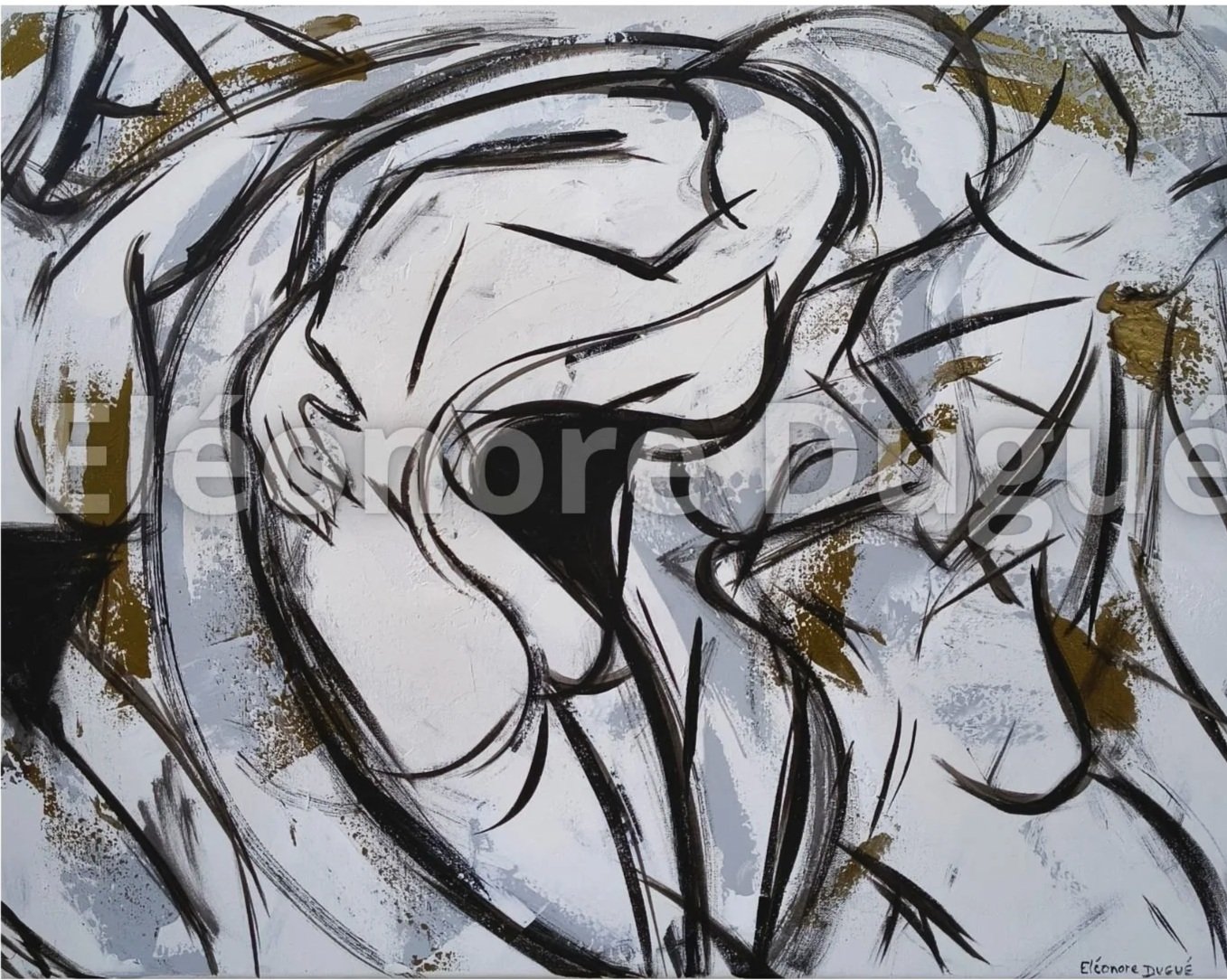Acrylique sur toile montée sur châssis - Issue d'un processus performatif et retravaillée en atelier - 60 × 80 cm