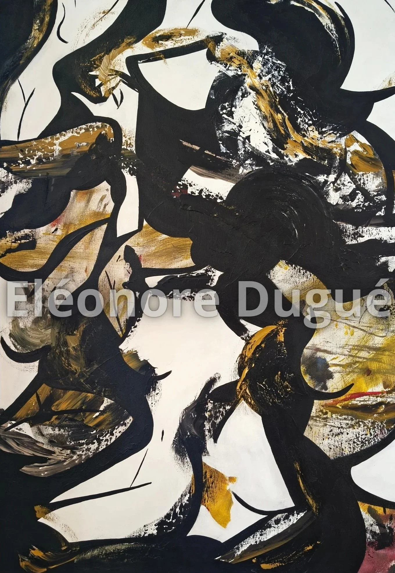 Acrylique sur toile montée sur châssis - Issue d'un processus performatif et retravaillée en atelier - 100 × 70 cm