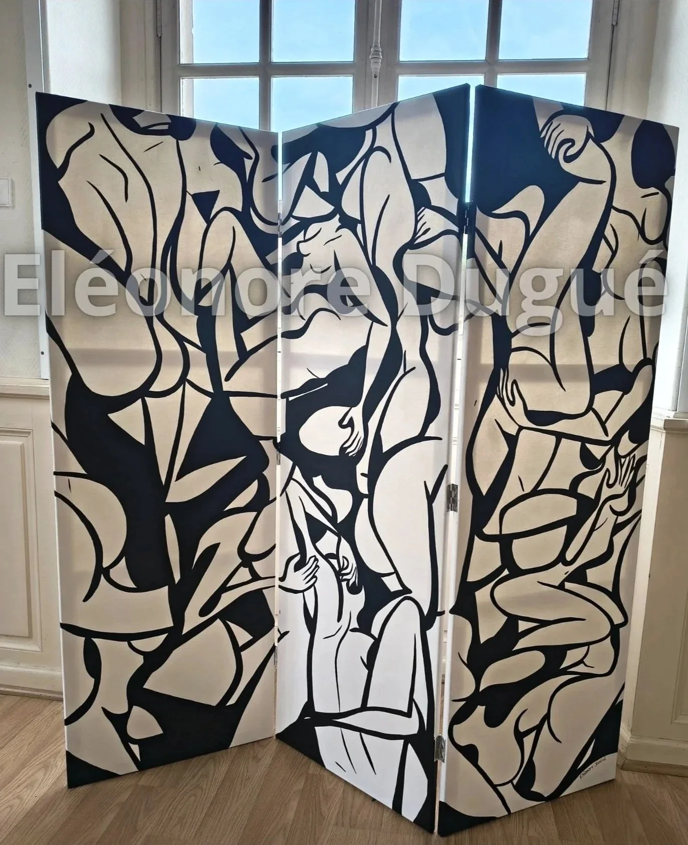 Acrylique sur toile montée sur châssis articulé - Paravent - 150 × 150 cm