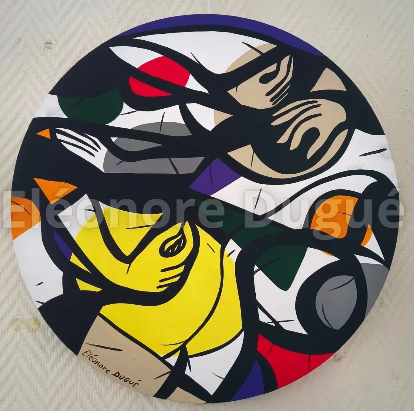 Acrylique sur toile montée sur châssis - Diamètre : 40 cm
