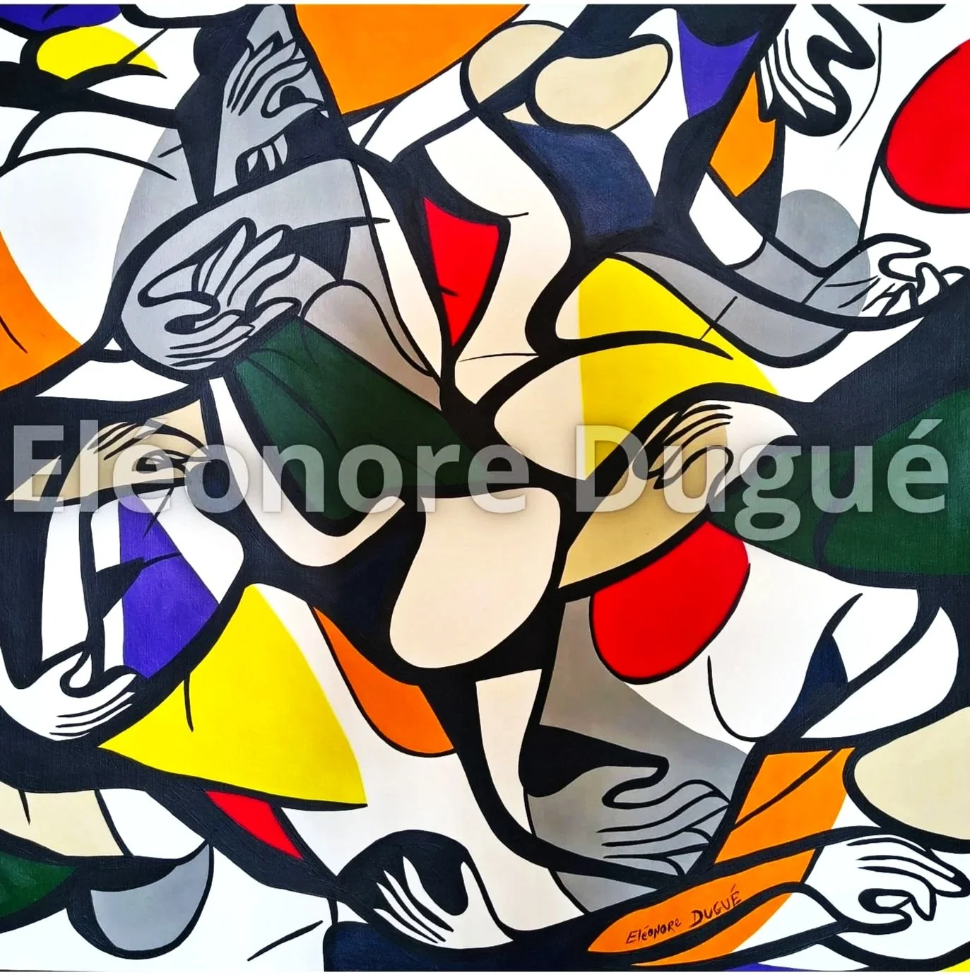 Acrylique sur toile de lin Premium montée sur châssis - 80 × 80 cm