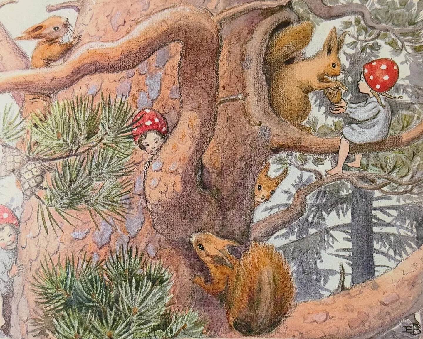 A story that smells like pine and soft moss 🌲
Elsa Beskow&rsquo;s &ldquo;Elves of the Forest&rdquo; reminds us why slow, nature-filled stories matter this time of year.
The colours, the imaginative world, and the story is just what little hearts nee