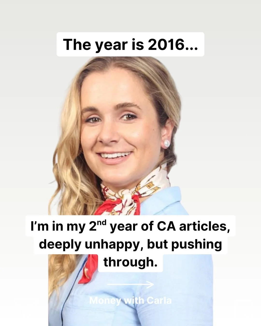 I&rsquo;m obsessed with the 2016 throwbacks! Looking back I wish I could tell 2016 Carla that she would find a &ldquo;job&rdquo; she never wants to leave.

Comment &ldquo;MoneyPlan&rdquo; to sign up to my upcoming free money masterclass.