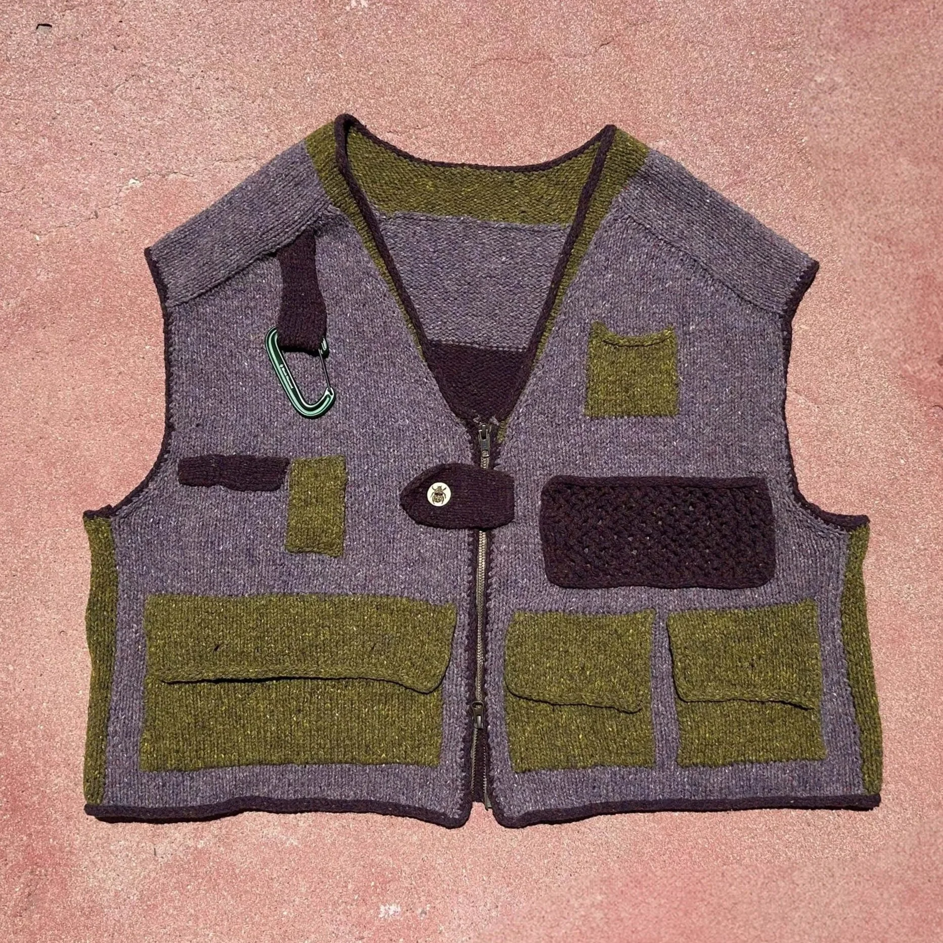 Collectors Vest (coming late summer 2026)
Yarn: Jill Draper Makes Stuff Kingston Tweed
Button: Haulin Hoof