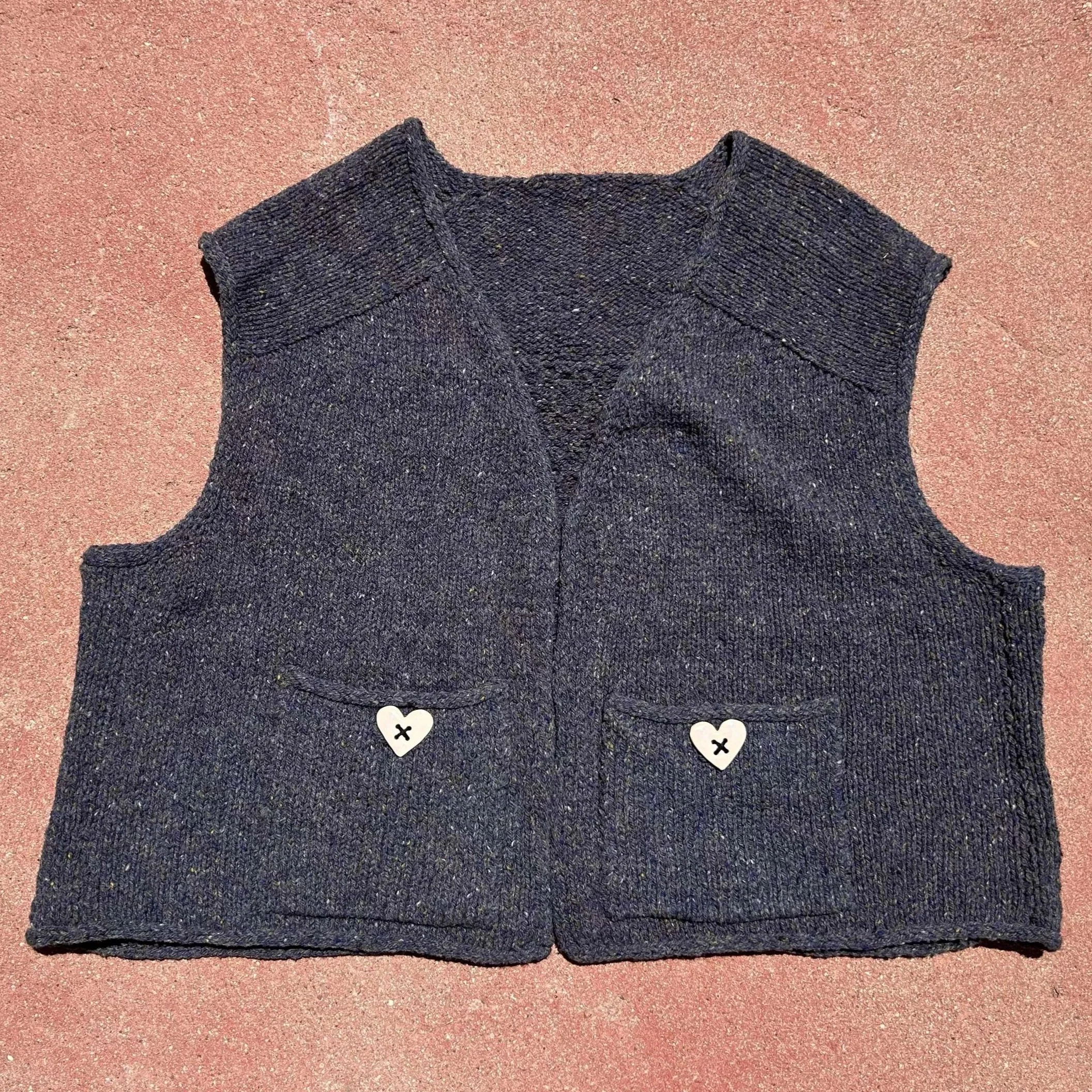 Collectors Vest (coming late summer 2026)
Yarn: Jill Draper Makes Stuff Kingston Tweed
Buttons: leafbug studios