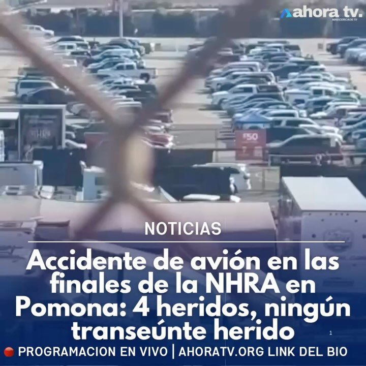 Un peque&ntilde;o accidente a&eacute;reo cerca de las Finales de la NHRA de In-N-Out Burger en Pomona ha dejado tres heridos. El accidente ocurri&oacute; alrededor de las 11:10 a.m. PST cuando un Piper PA-32 monomotor choc&oacute; con veh&iacute;culo