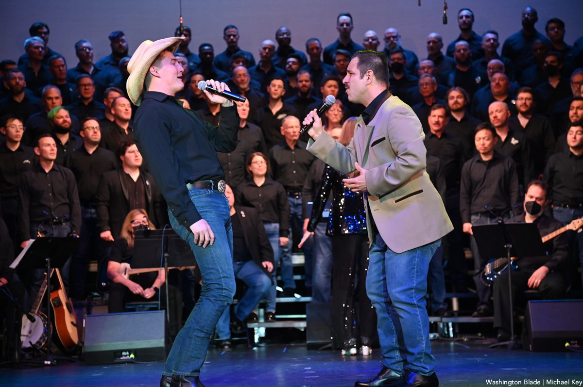 A performance photo from GMCW's 2023 show, "Dolly." Song: "Islands in the Stream"