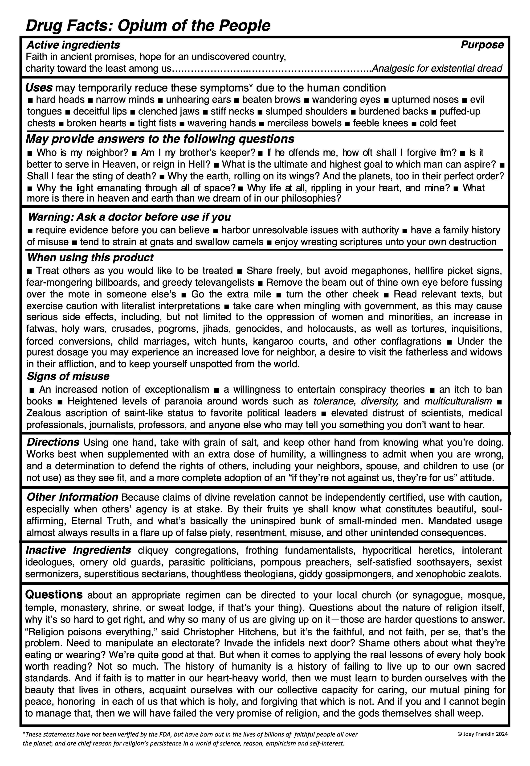 Drug Facts Opium Of The People TriQuarterly drug-facts-opium-of-the-people-triquarterly