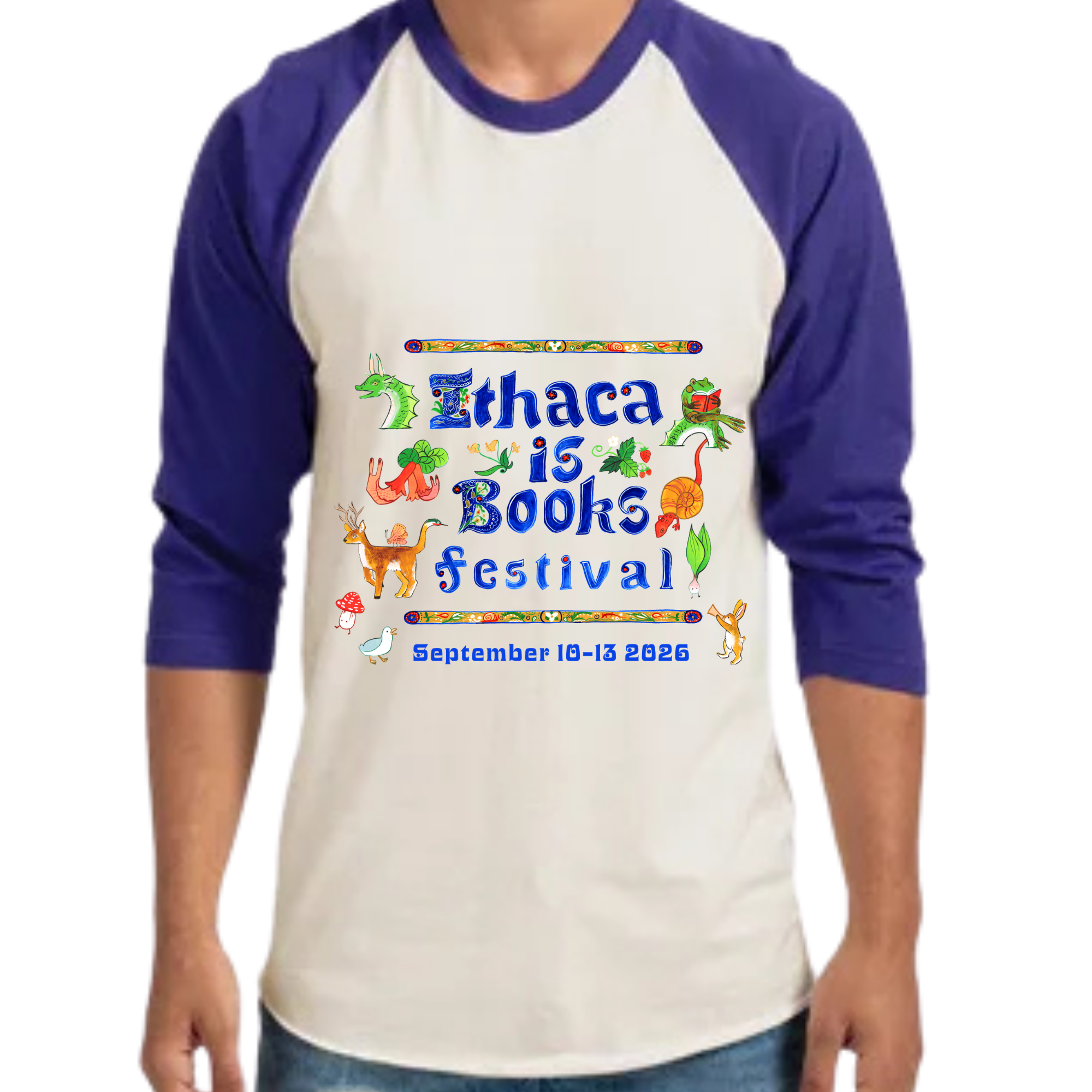 Ithaca is Books Festival 2026 Raglan Tee