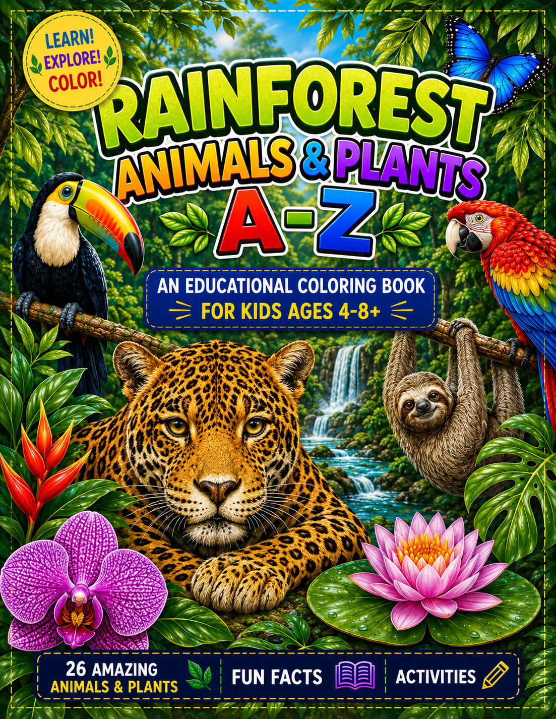 Rainforest A-Z Coloring Book