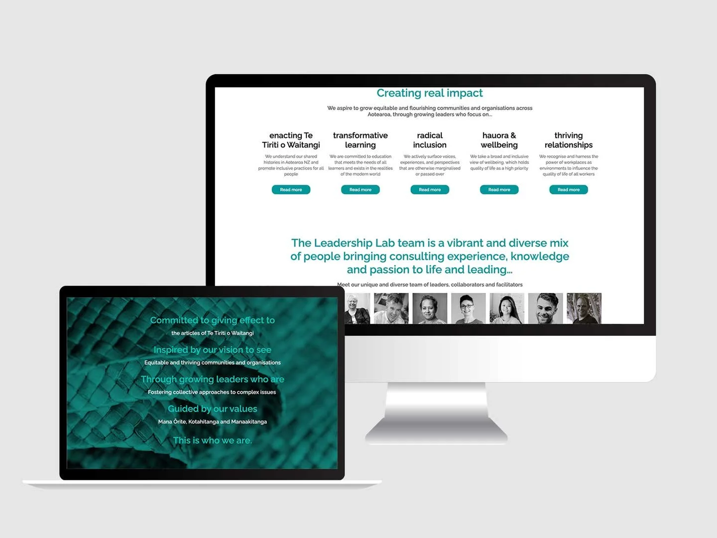 Image showing computers with leadership lab website on them
