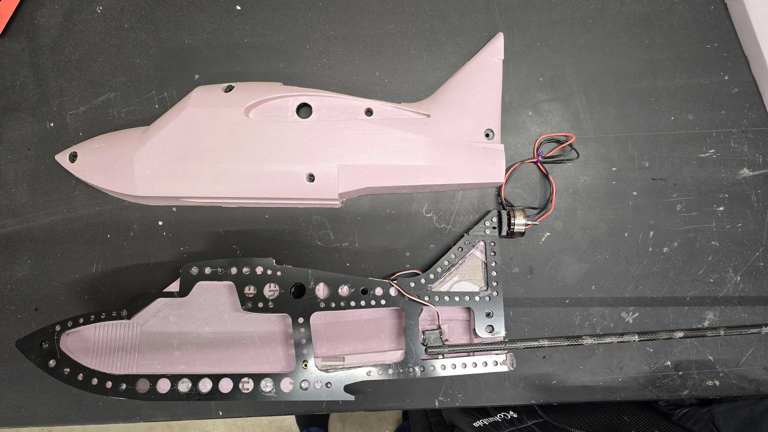 Seaplane foam fuselage pieces