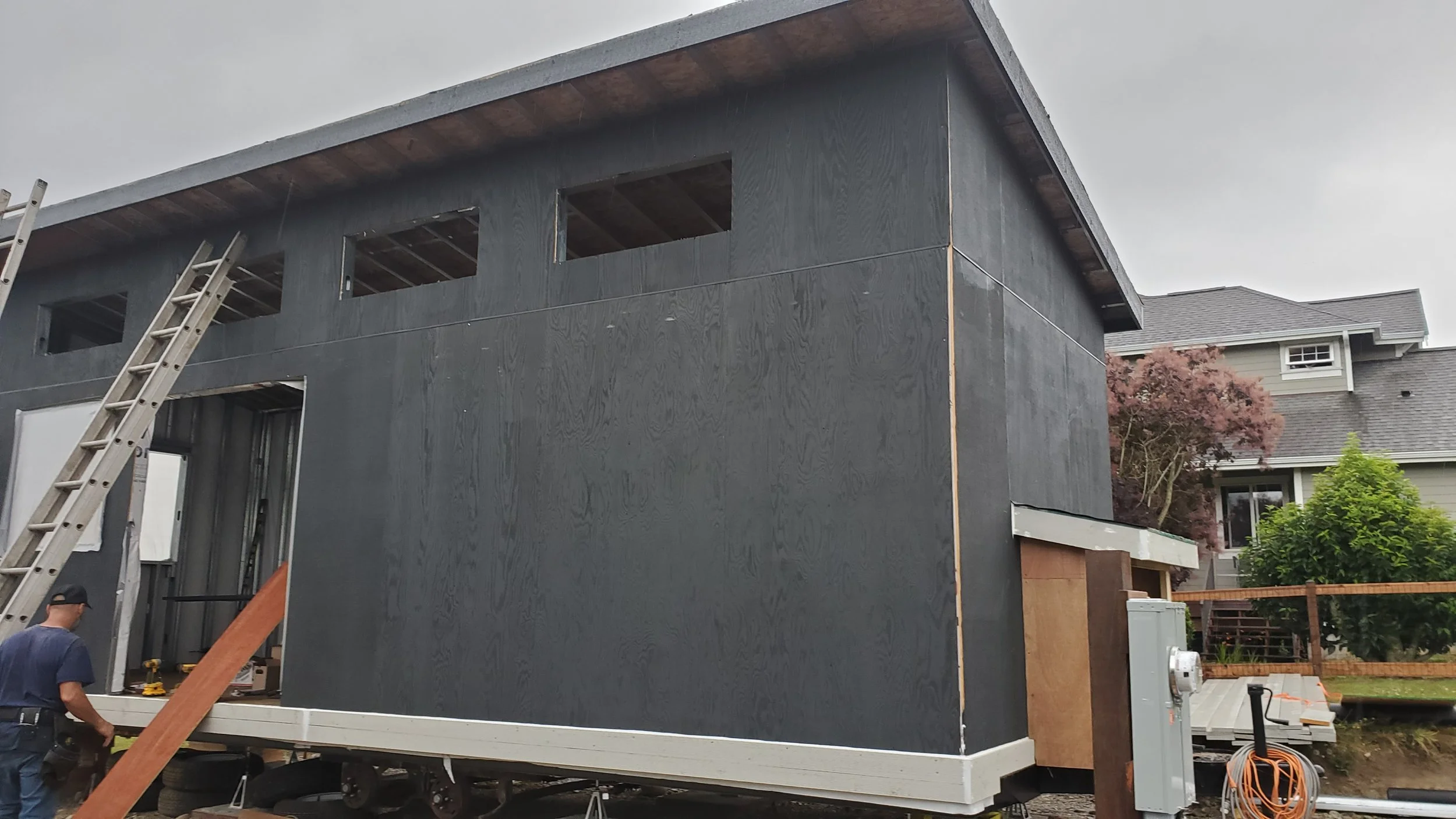 Adding exterior sheathing