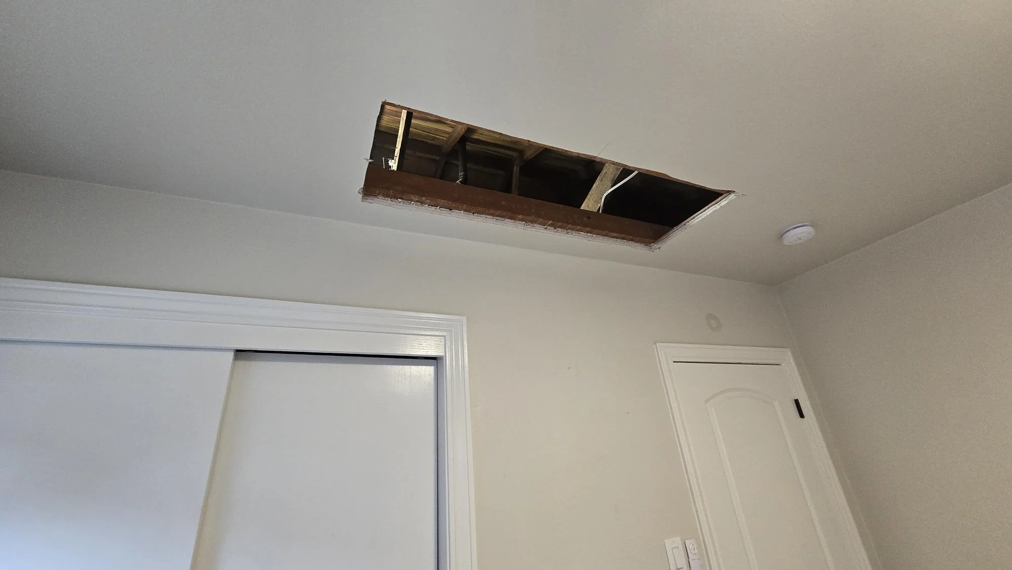 Cutting holes in the ceiling for mini split