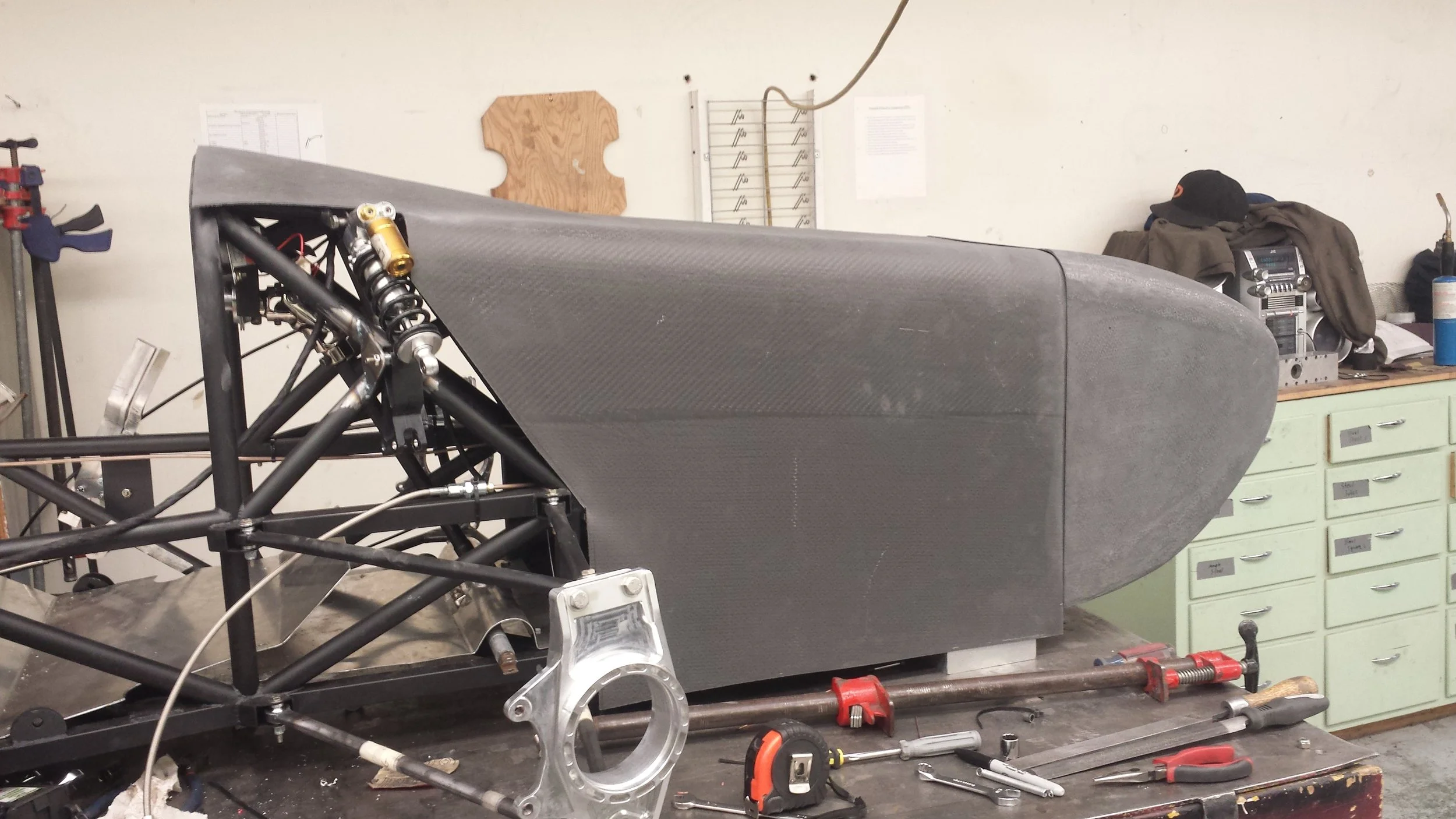 Trimming and testing fitment of body panels