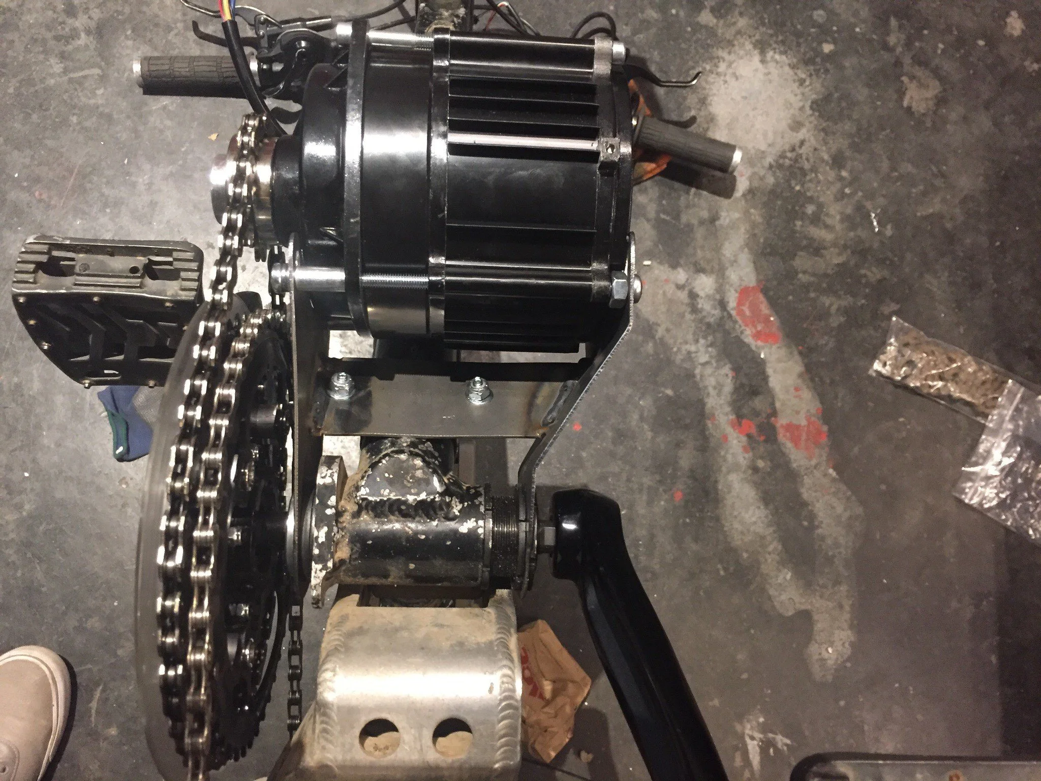 Fabricating the motor mount from 16 gauge steel