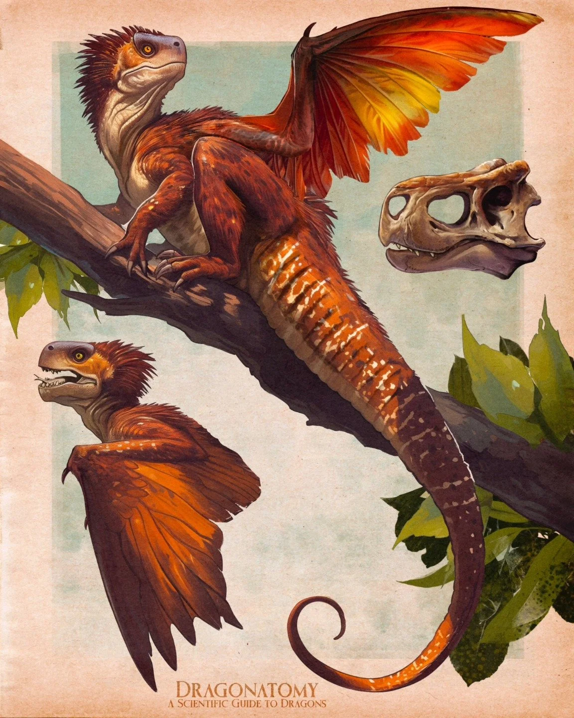 The Suncrest Dragon - Dragonatomy 
Now available on Kickstarter!🐉
Learn more at the link in bio

(Draconis arboris lucidum)

High in the emerald canopy of the world&rsquo;s densest jungles, where the light filters in dapples through a thousand shade