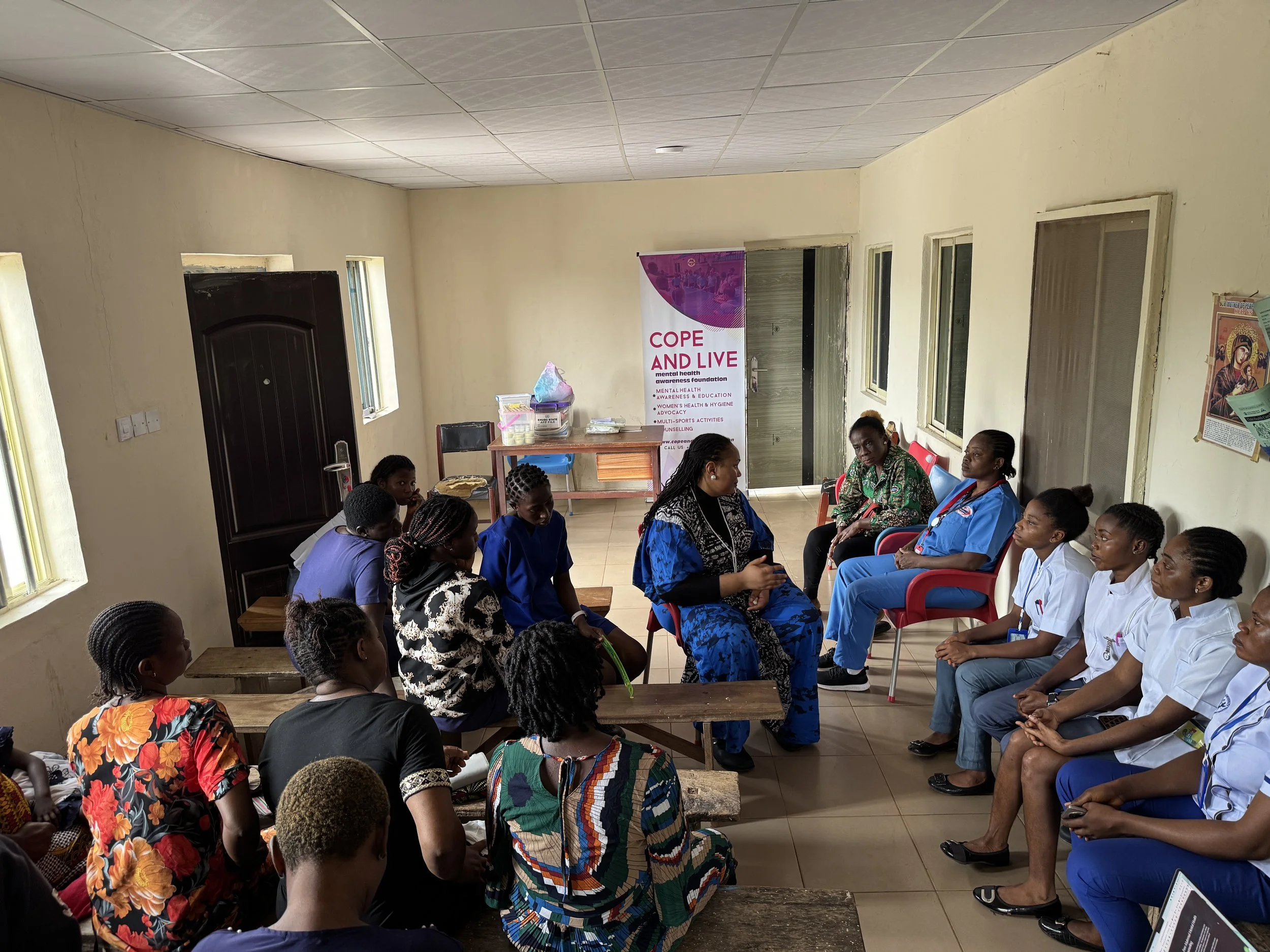 Ozalla Health Centre, Sept 23, 2025 - In an impactful combined outreach, we brought together our Mother to Mother Initiative (MTMI) and our Support for Caregivers Initiative (SCGI) to address interconnected aspects of maternal and caregiver mental he