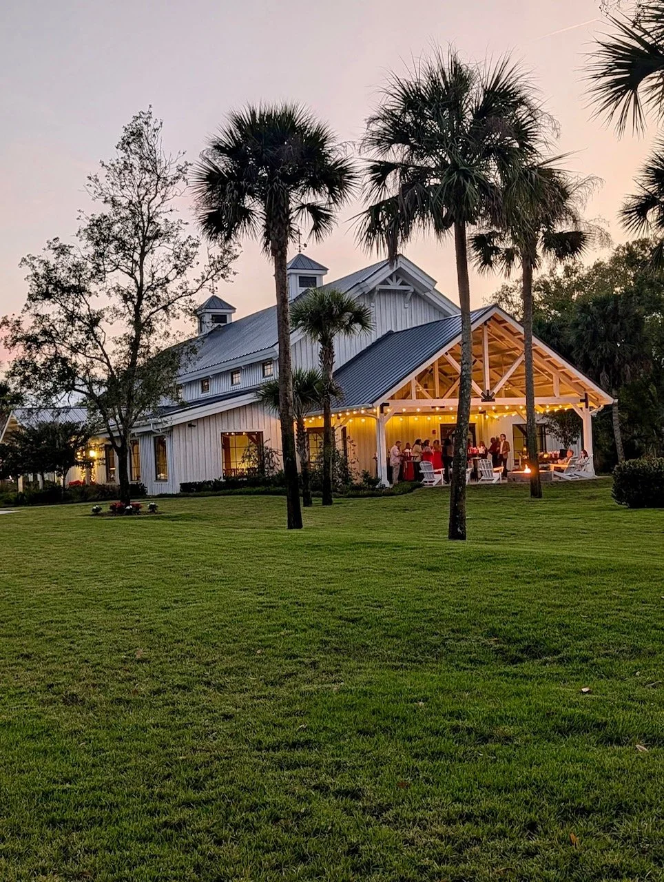 Celebration Grove reception hall in Vero Beach with dance floor doubling as a stage for wedding toasts, fundraising speeches, and milestone celebrations with vendor audio and lighting support.