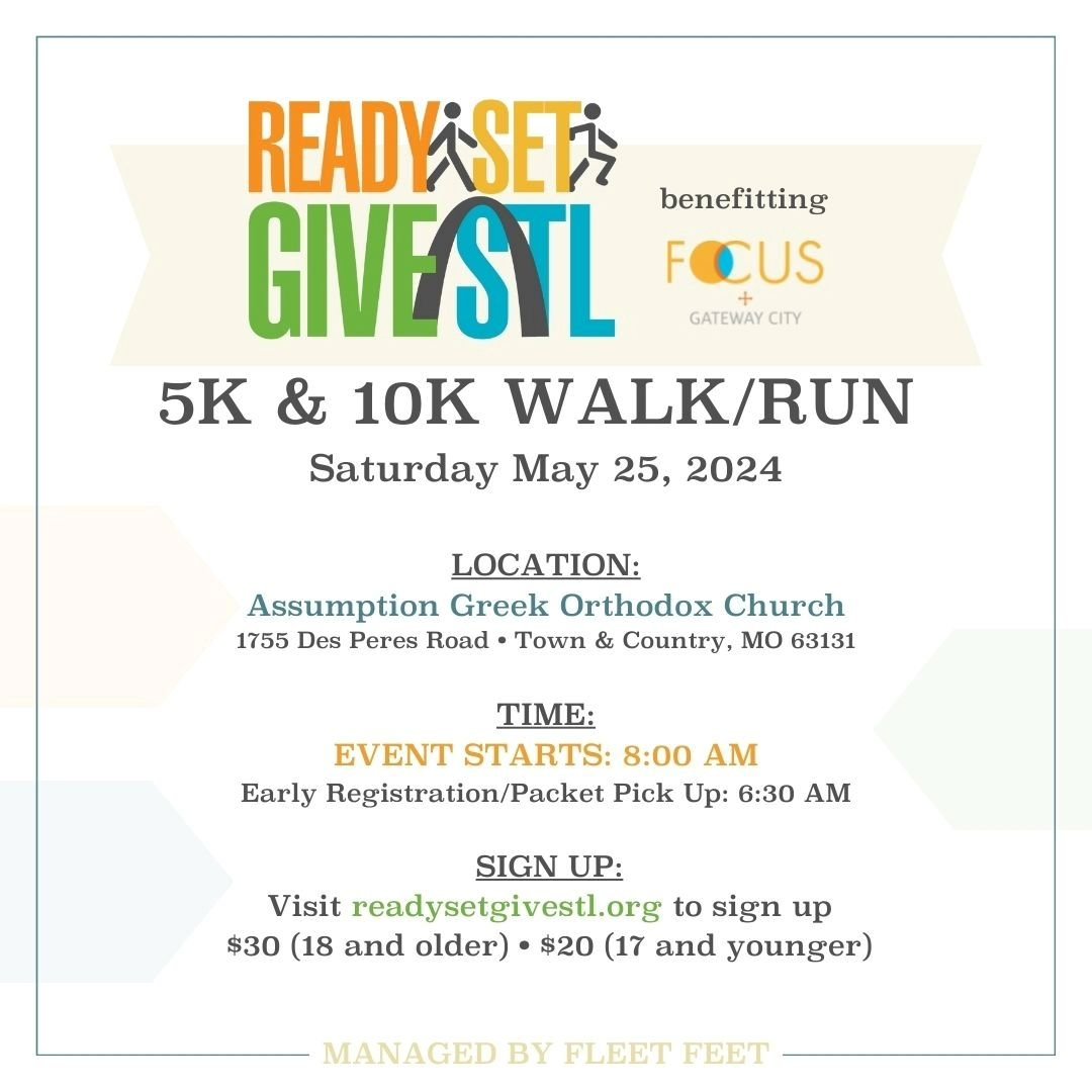 &quot;On your left!&quot; 🏃&zwj;♀️ 

Lace up those sneakers and join us for the ultimate feel-good run... or walk! Ready Set Give is back, supporting FOCUS Gateway City in their mission to spread love and meet the needs of our community. Let's race 
