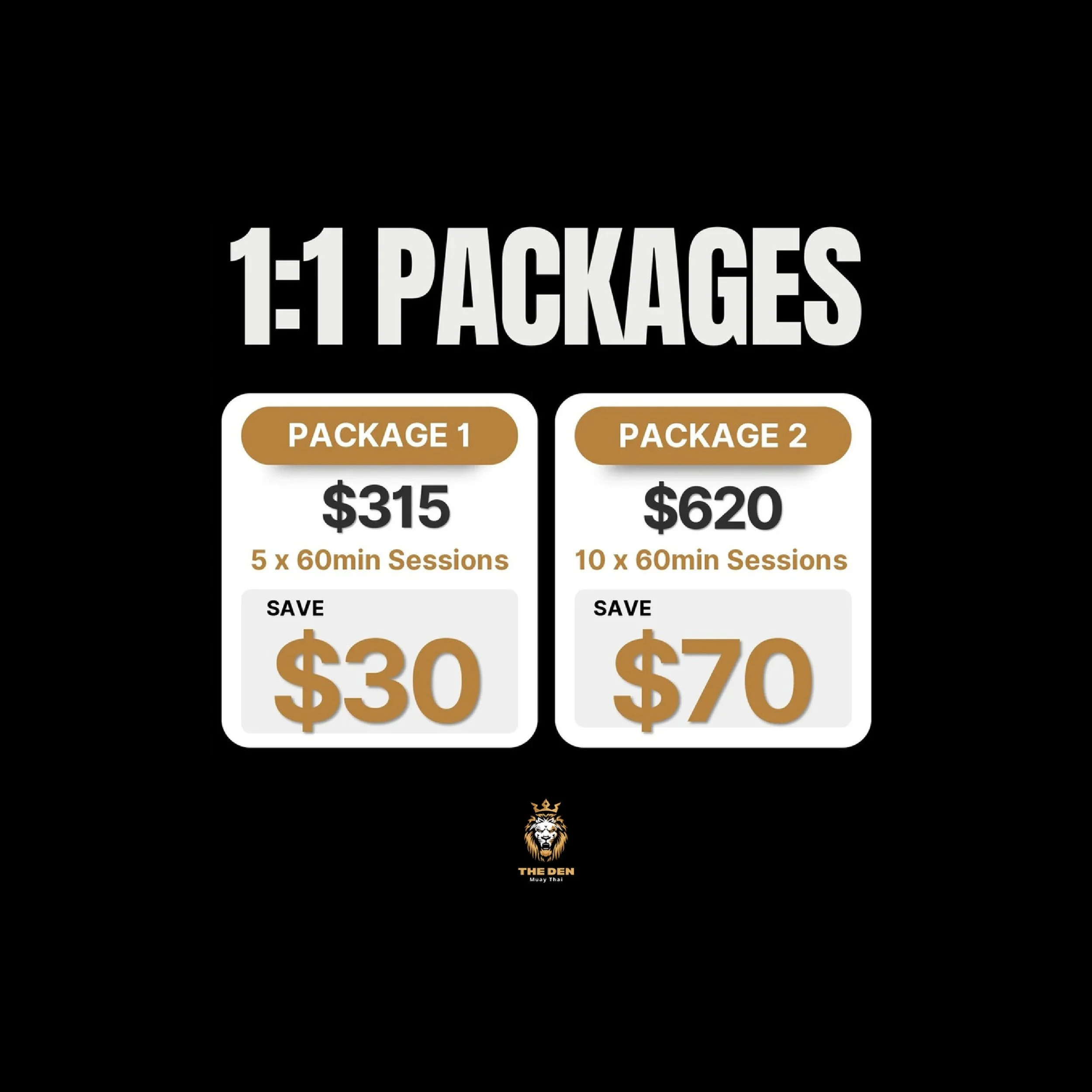 1:1 Muay Thai Packages