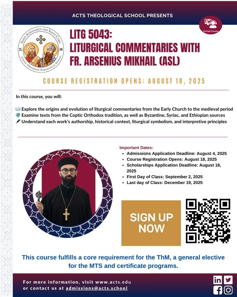 📢 Extended Registration Deadline for New Students!
We are excited to announce that Acts Theological School is extending registration until Wednesday, September 3, 2025! 🎉

✨ Don&rsquo;t miss this opportunity to join our Fall 2025 courses:

1️⃣ LITG