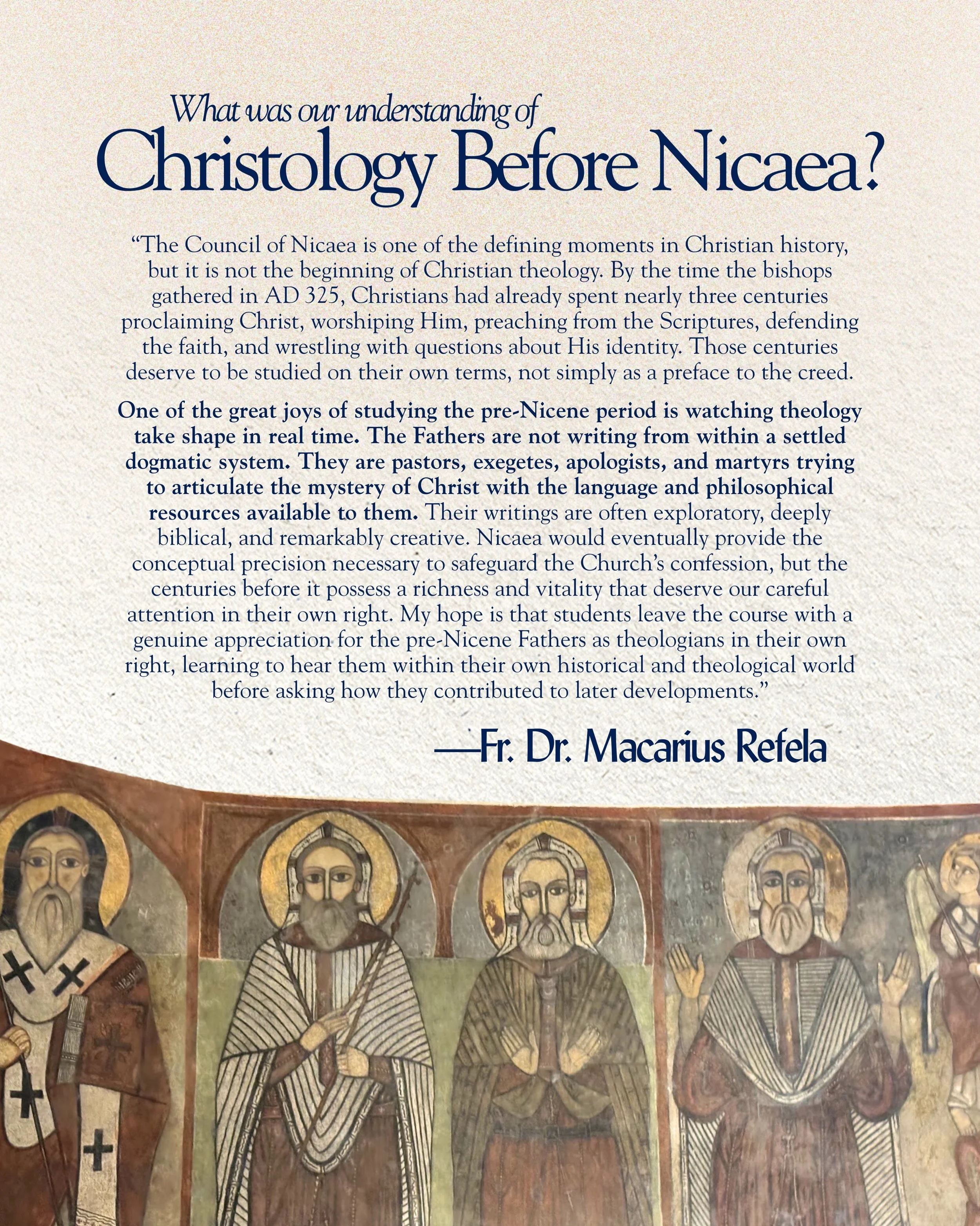 Before the Council of Nicaea, the Church was already proclaiming, worshiping, and defending the truth of Christ. How did the earliest Christians speak about the Lord Jesus Christ? What shaped their theology, and how did their writings lay the foundat