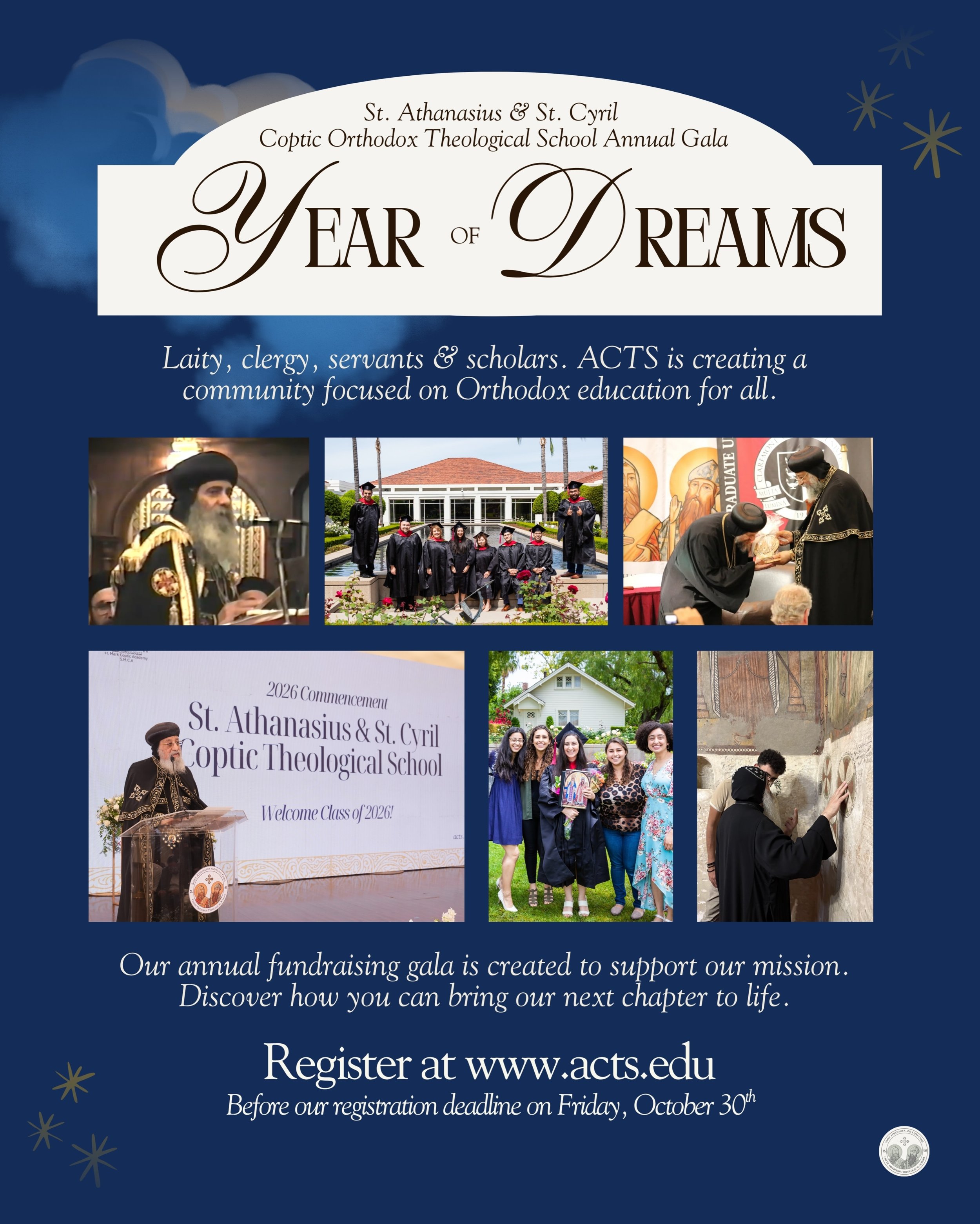 Year of Dreams: A Community for All

Laity, clergy, servants, and scholars. ACTS is creating a community centered on one shared calling: Orthodox theological education for all.

Our Annual Gala exists to support that mission, and we&rsquo;re inviting