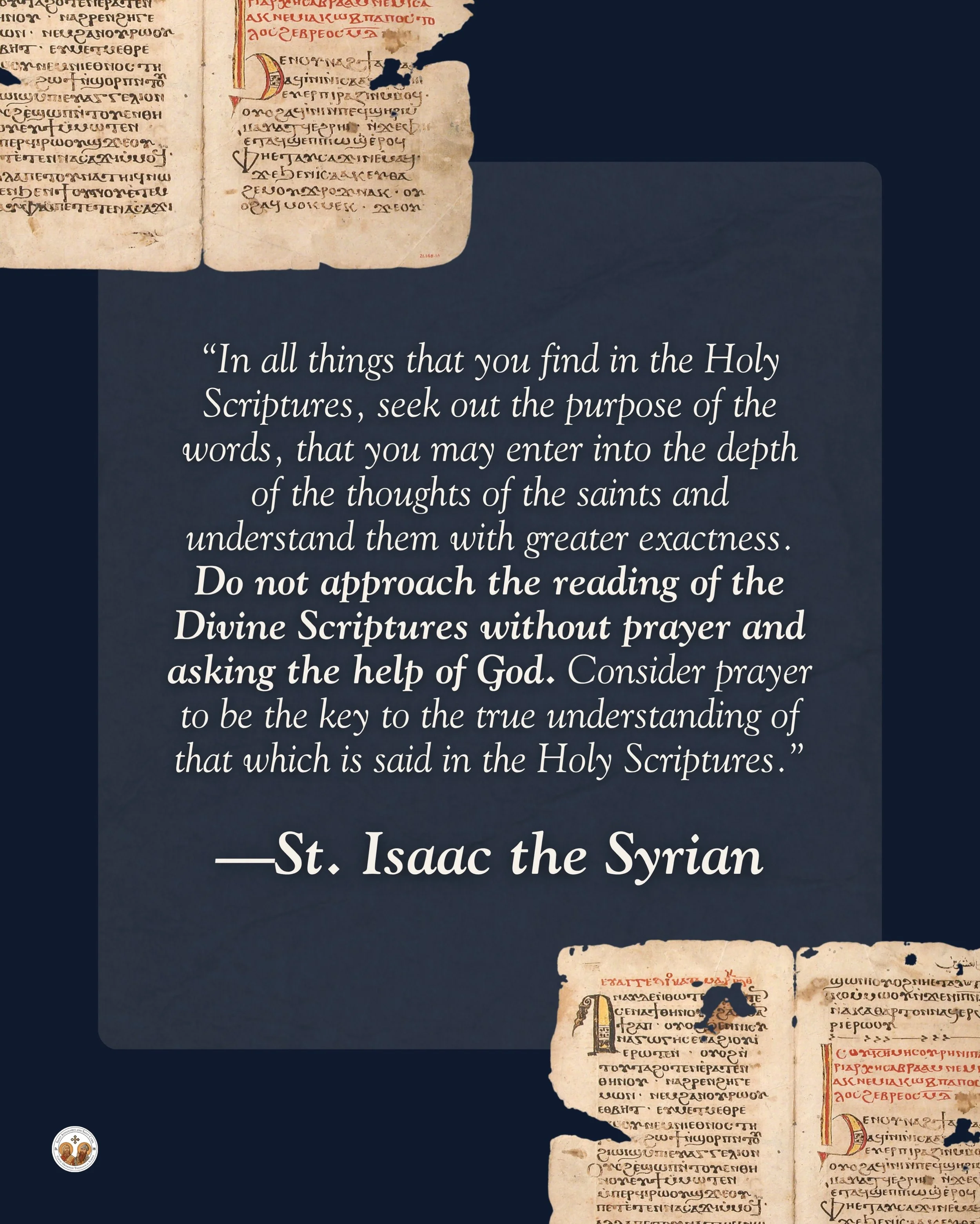 True understanding of Scripture is never found through study alone. It requires prayer, humility, guidance, and qualified teachers who can faithfully pass down what has been received; it requires a close following of the wisdom of the Church Fathers 