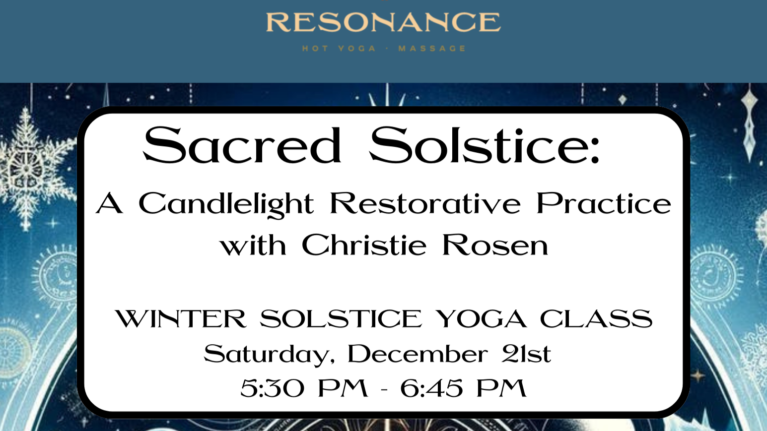 Sacred Solstice: A Candlelight Restorative Practice