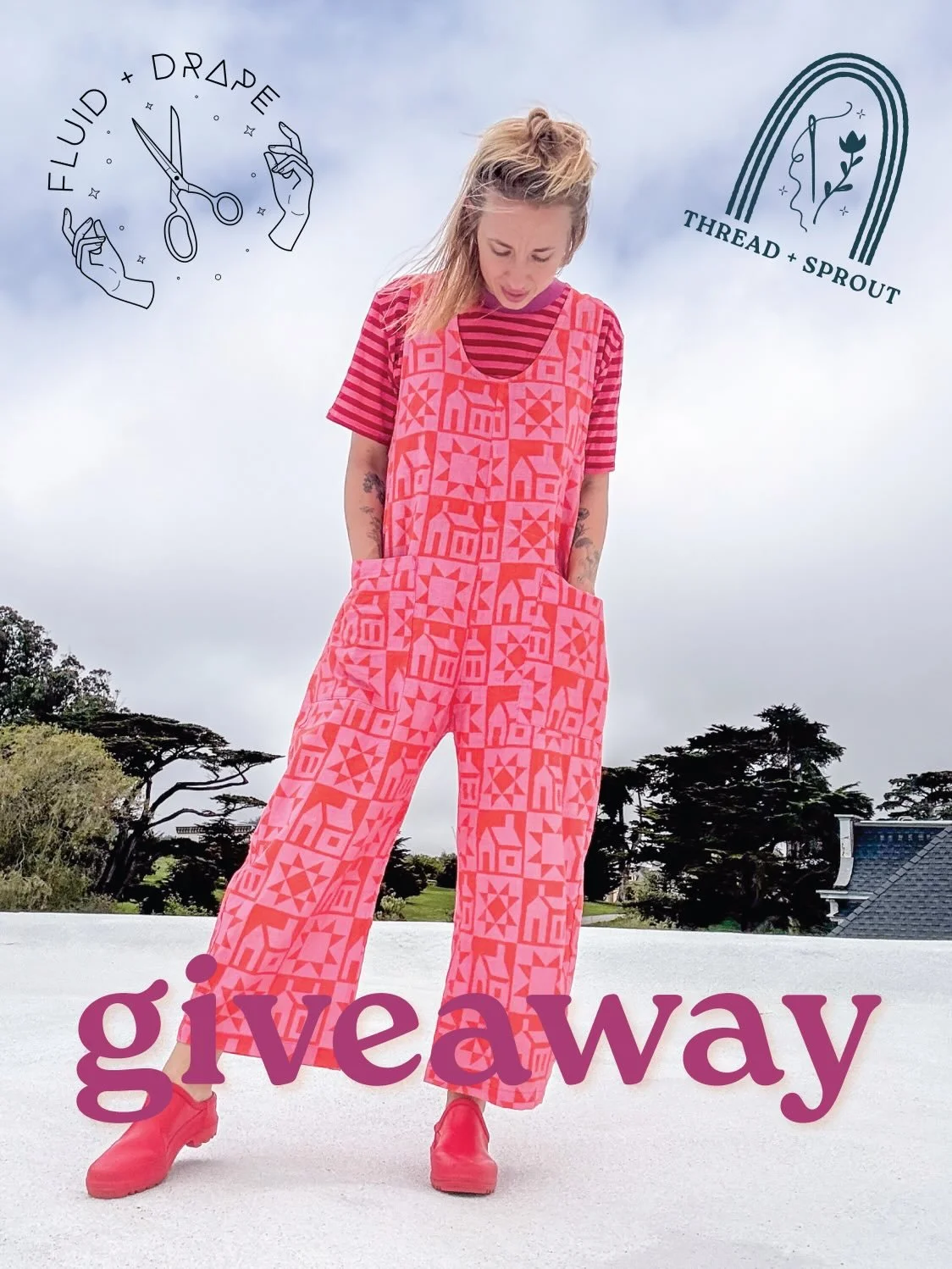 Celebrate the upcoming Jitterbug Jumpsuit Pattern launch with us!
Enter for a chance to win:

🪡 All of Thread + Sprout&rsquo;s patterns and tutorials including the NEW Jitterbug Jumpsuit Pattern
💗 A $150 gift card to Fluid + Drape
🫶 A lifetime mem