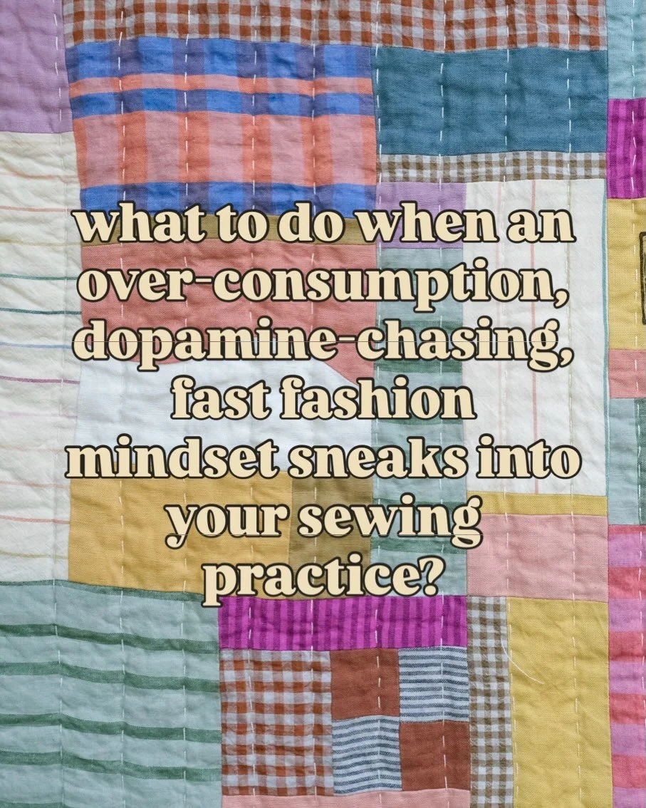 Some thoughts on slowing down and choosing to take the long road 🤎

Really not trying to shame anyone here about making a bunch of new clothes - to each their own. Just practicing noticing my own patterns and tendencies and where I am out of alignme