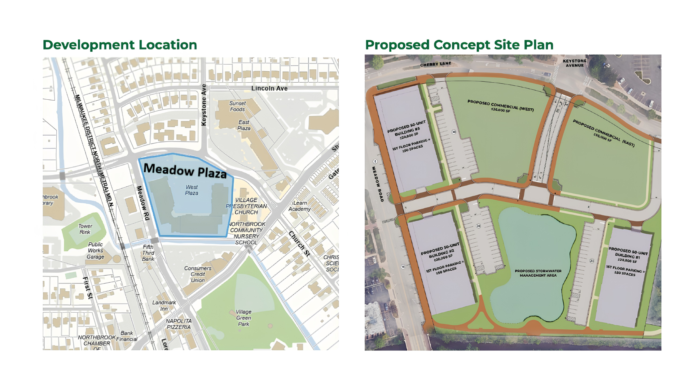 150 Condos, New Retail and a Riverwalk Could Replace Northbrook’s Meadow Plaza
