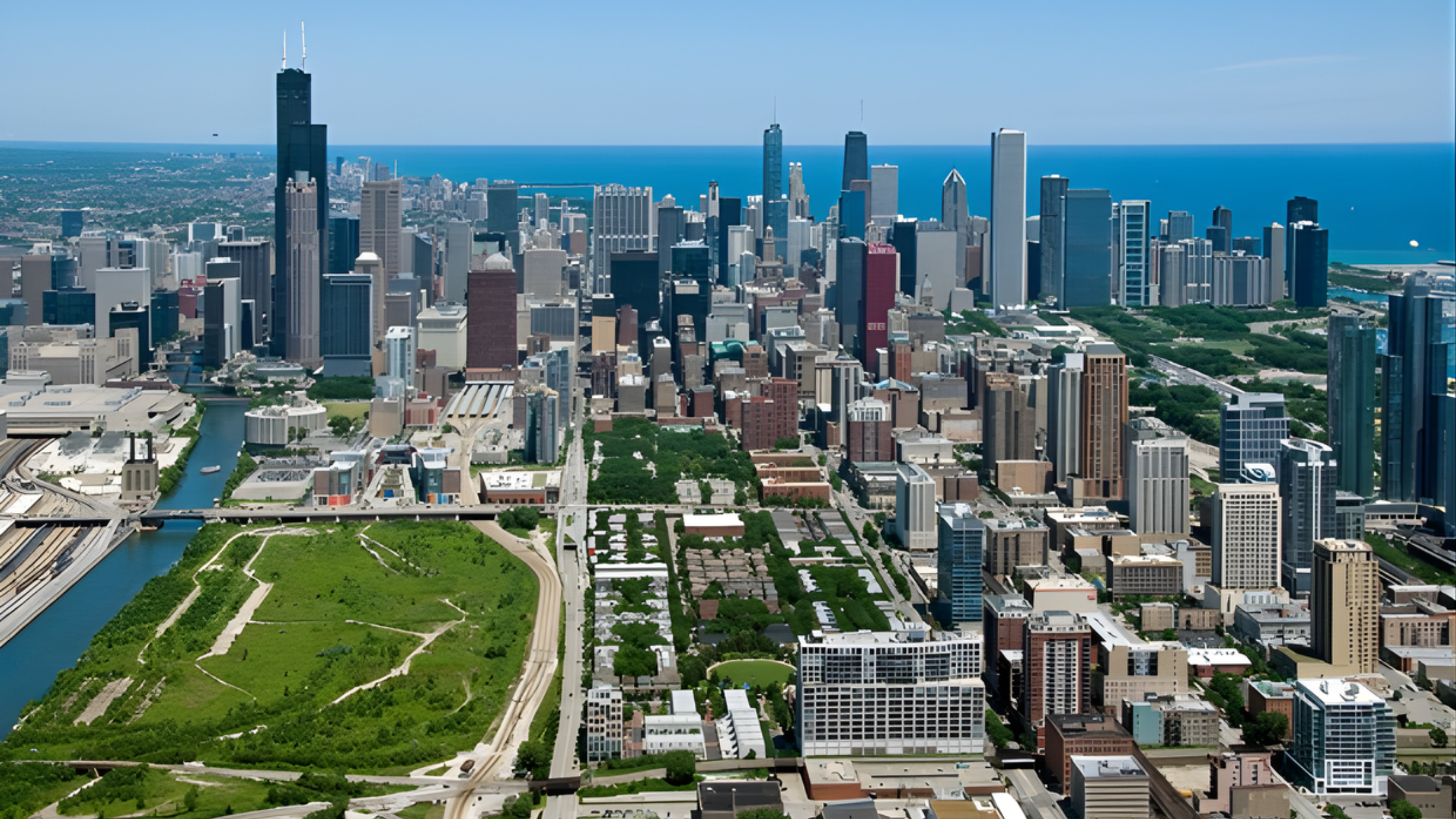 South Loop Chicago Aerial View