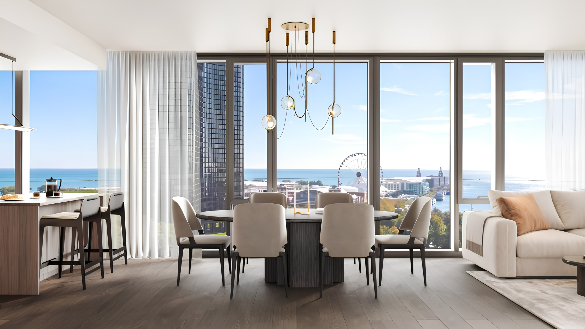 400 Lake Shore Drive - The Collection - 2 Bedroom Living/Dining Related Midwest & Jorg