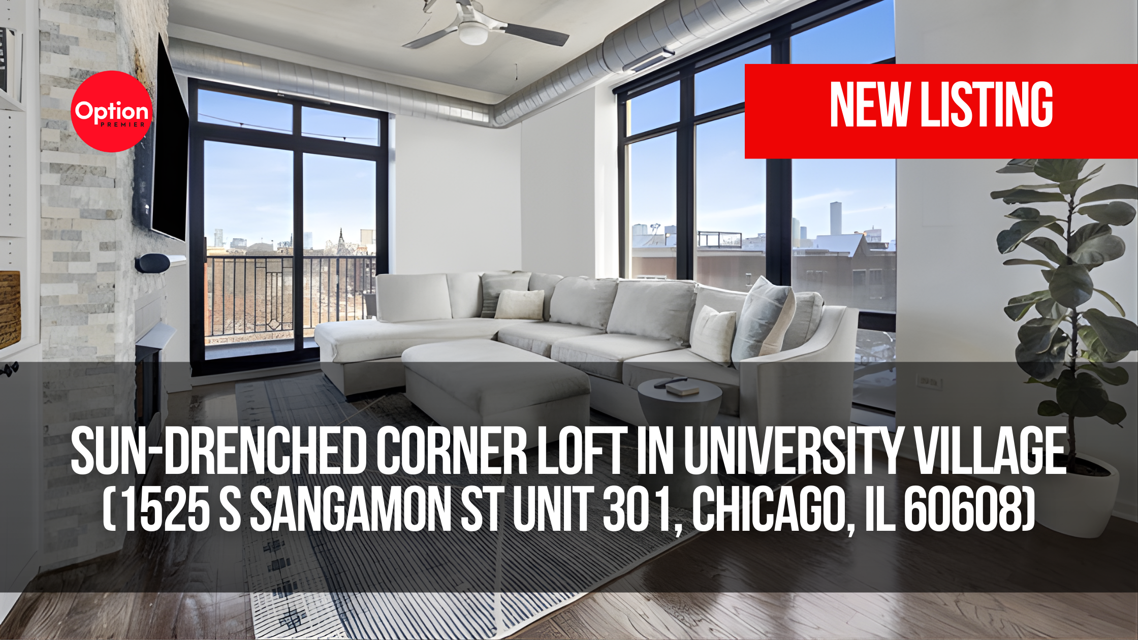 Sun-Drenched Corner Loft in University Village: 1525 S Sangamon St Unit 301, Chicago, IL 60608