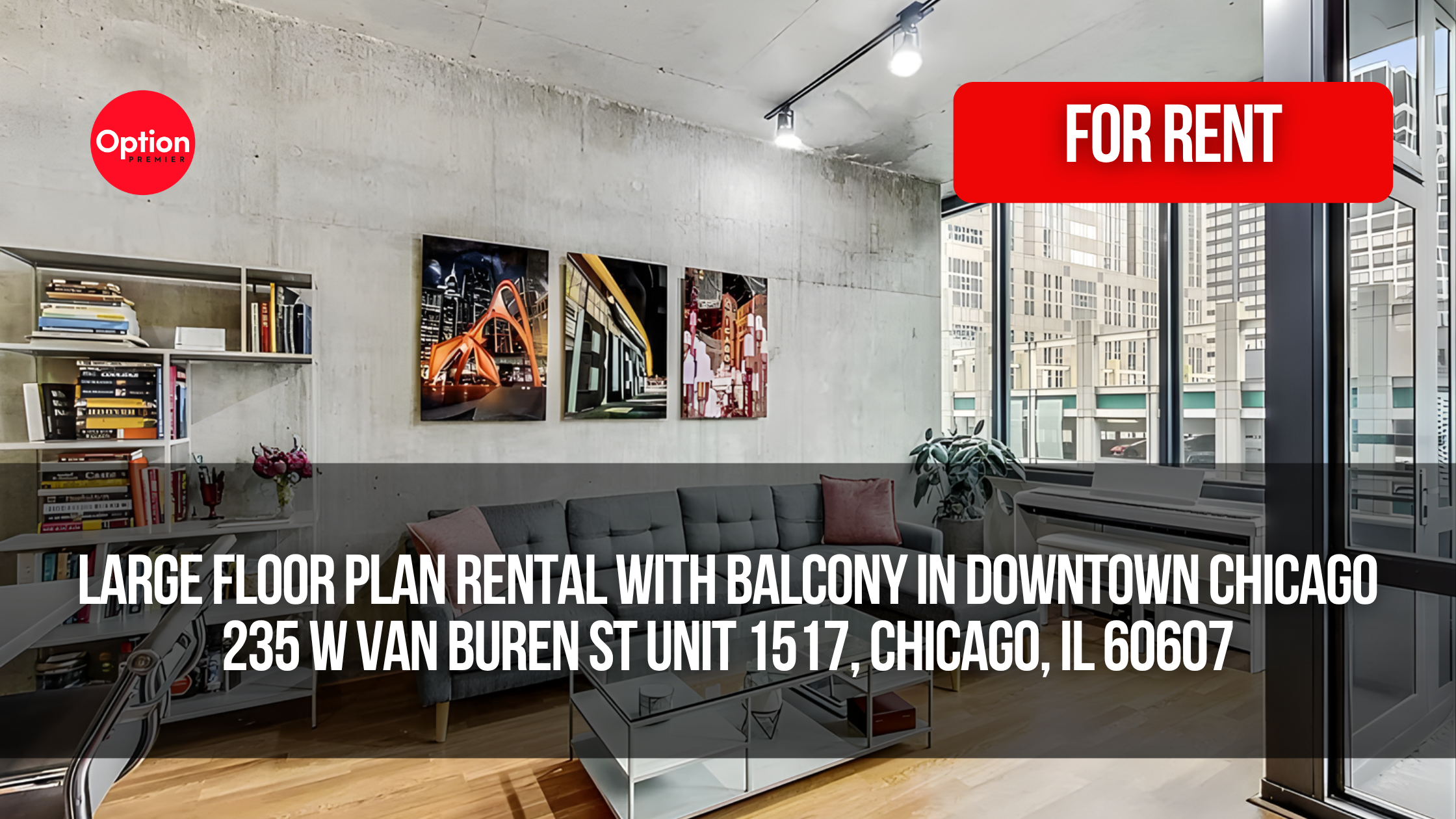 Large Floor Plan Rental With Balcony in Downtown Chicago: 235 W Van Buren St Unit 1517, Chicago, IL 60607