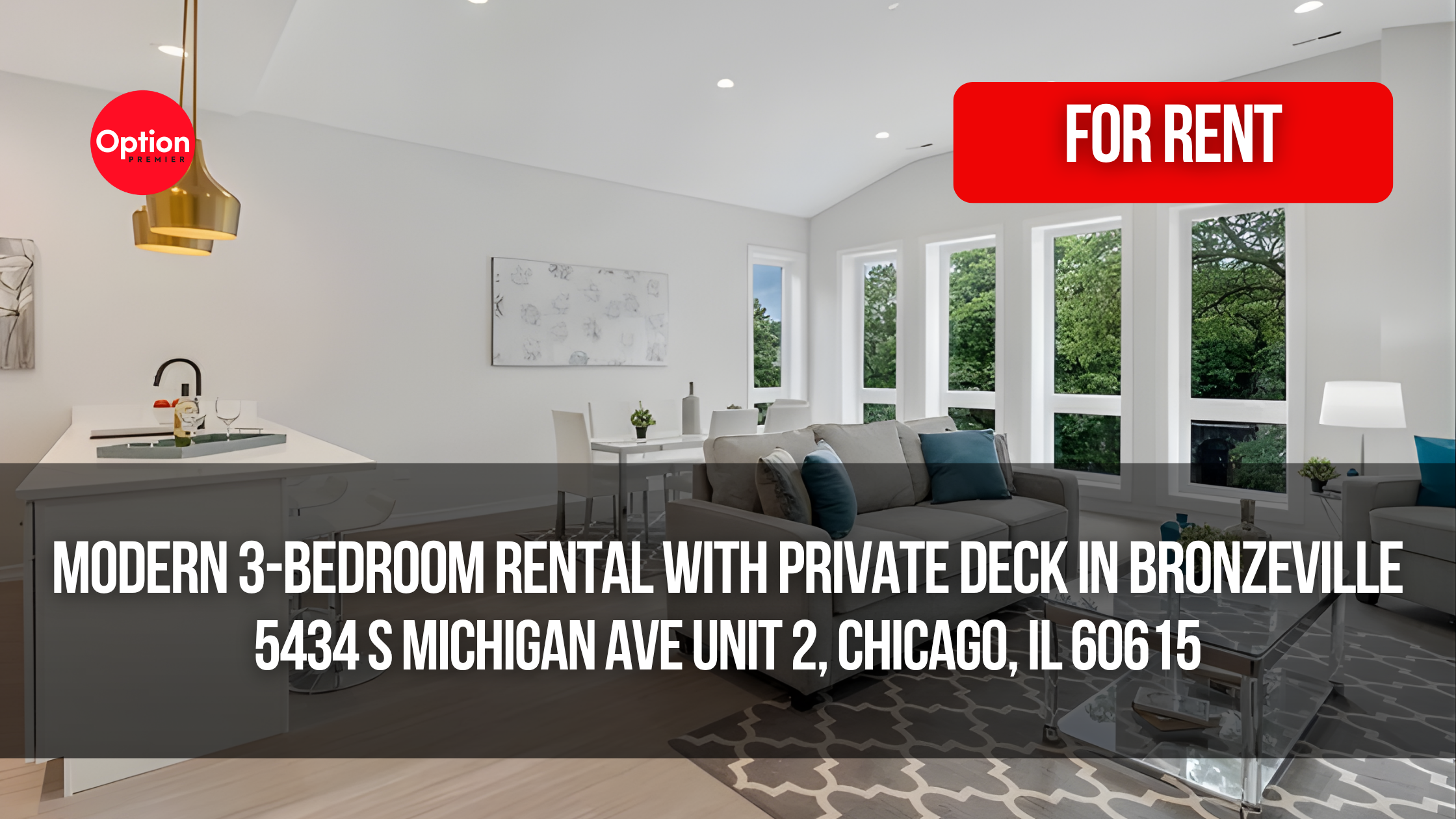 Modern 3-Bedroom Rental With Private Deck in Bronzeville: 5434 S Michigan Ave Unit 2, Chicago, IL 60615