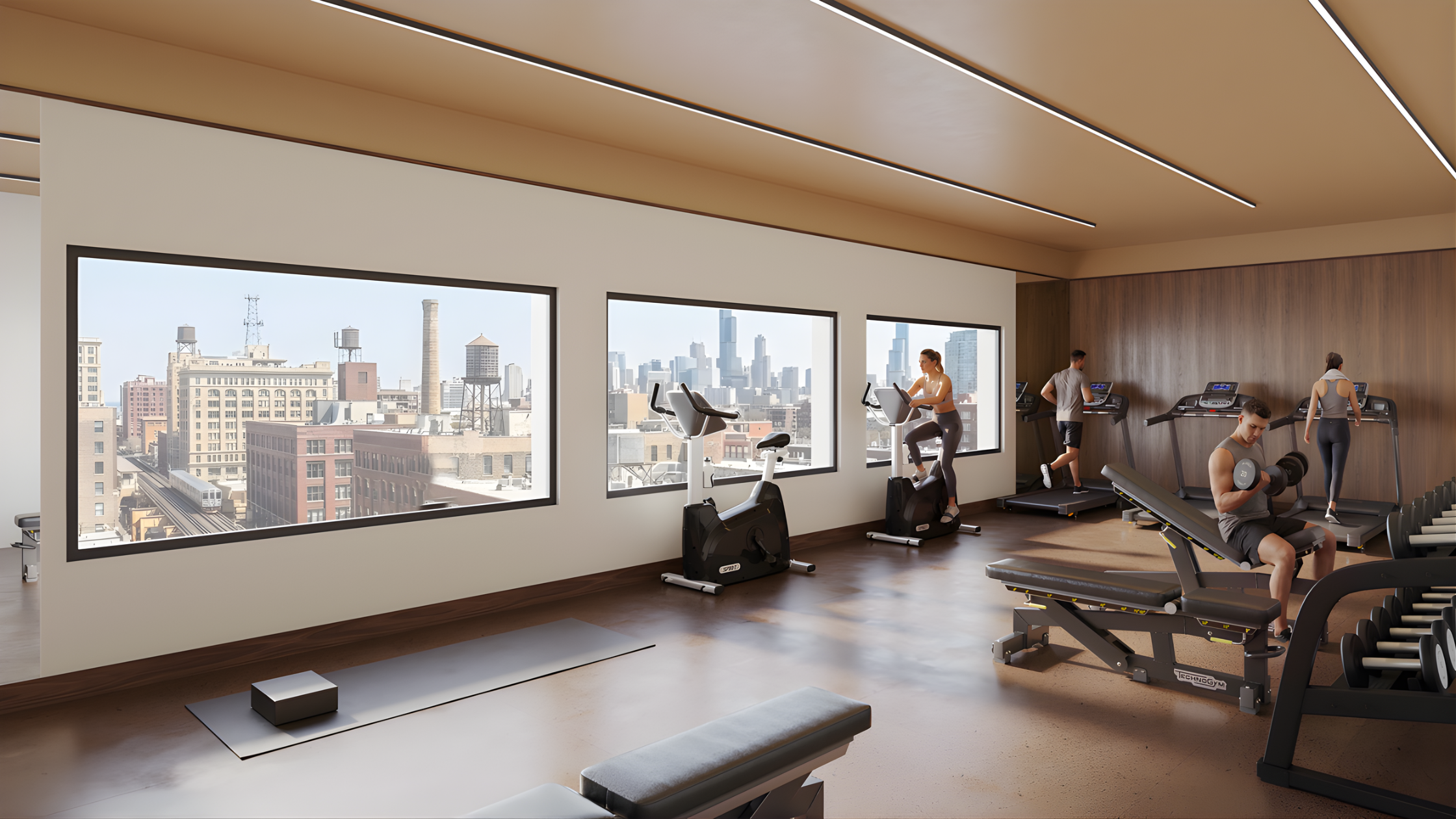 Rendering of the 8th floor gym courtesy of SITU Design