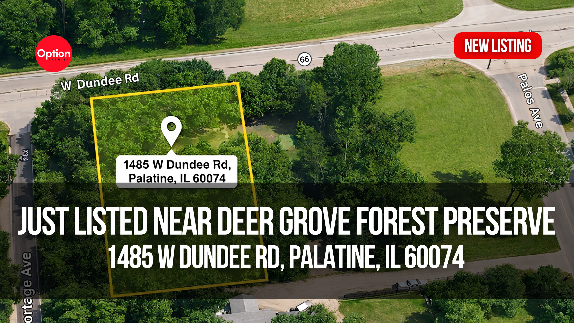 Investment Land Near Deer Grove Forest Preserve in Palatine: 1485 W Dundee Rd, Palatine, IL 60074