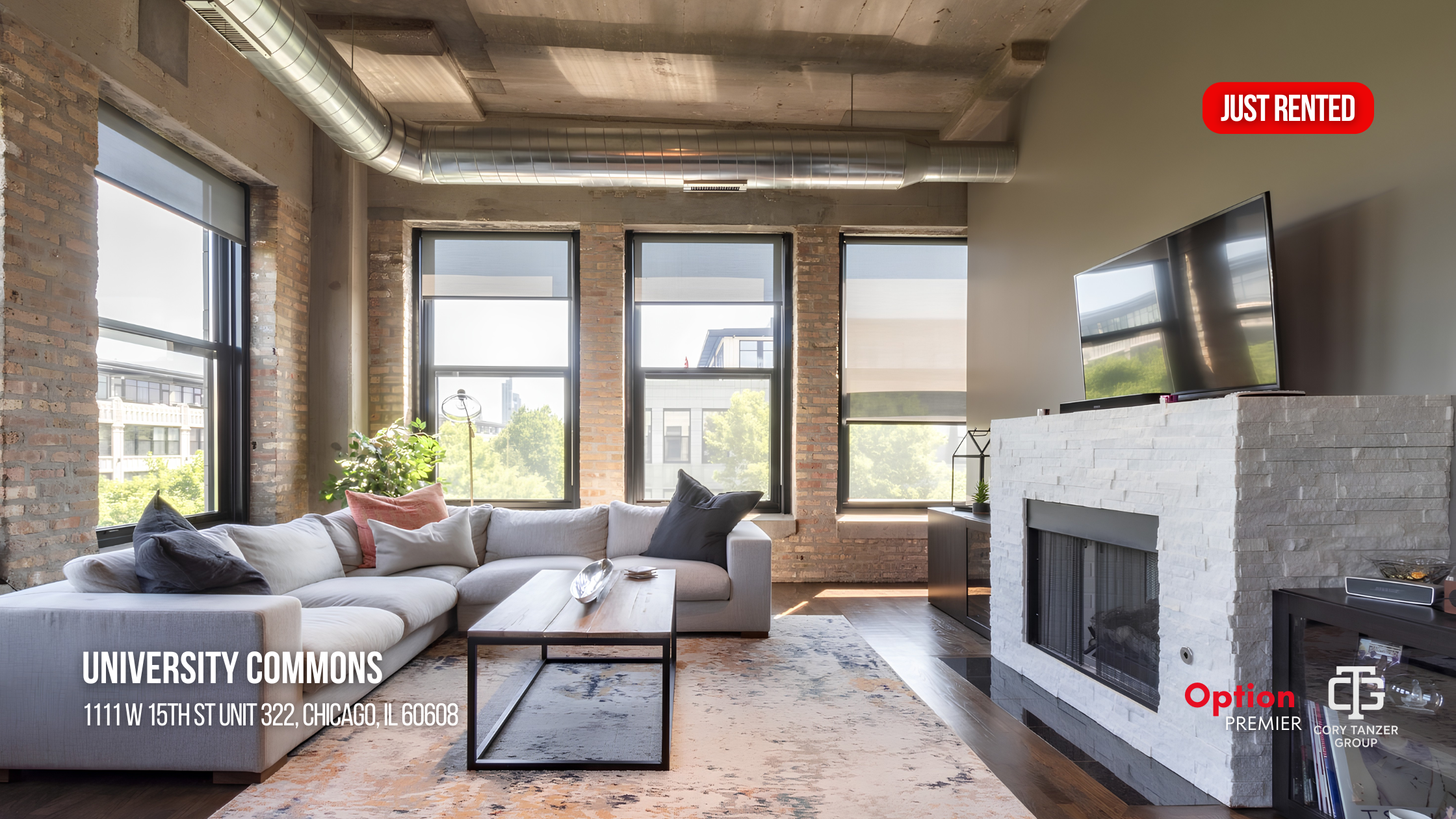 Luxe Corner Loft Just Rented in University Commons: 1111 W 15th St Unit 322, Chicago, IL 60608