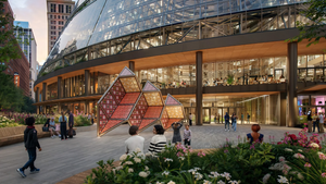 Google’s Thompson Center Transformation Gets a New Look: Inside the 17-Story Atrium, Public Plaza and New Sculpture