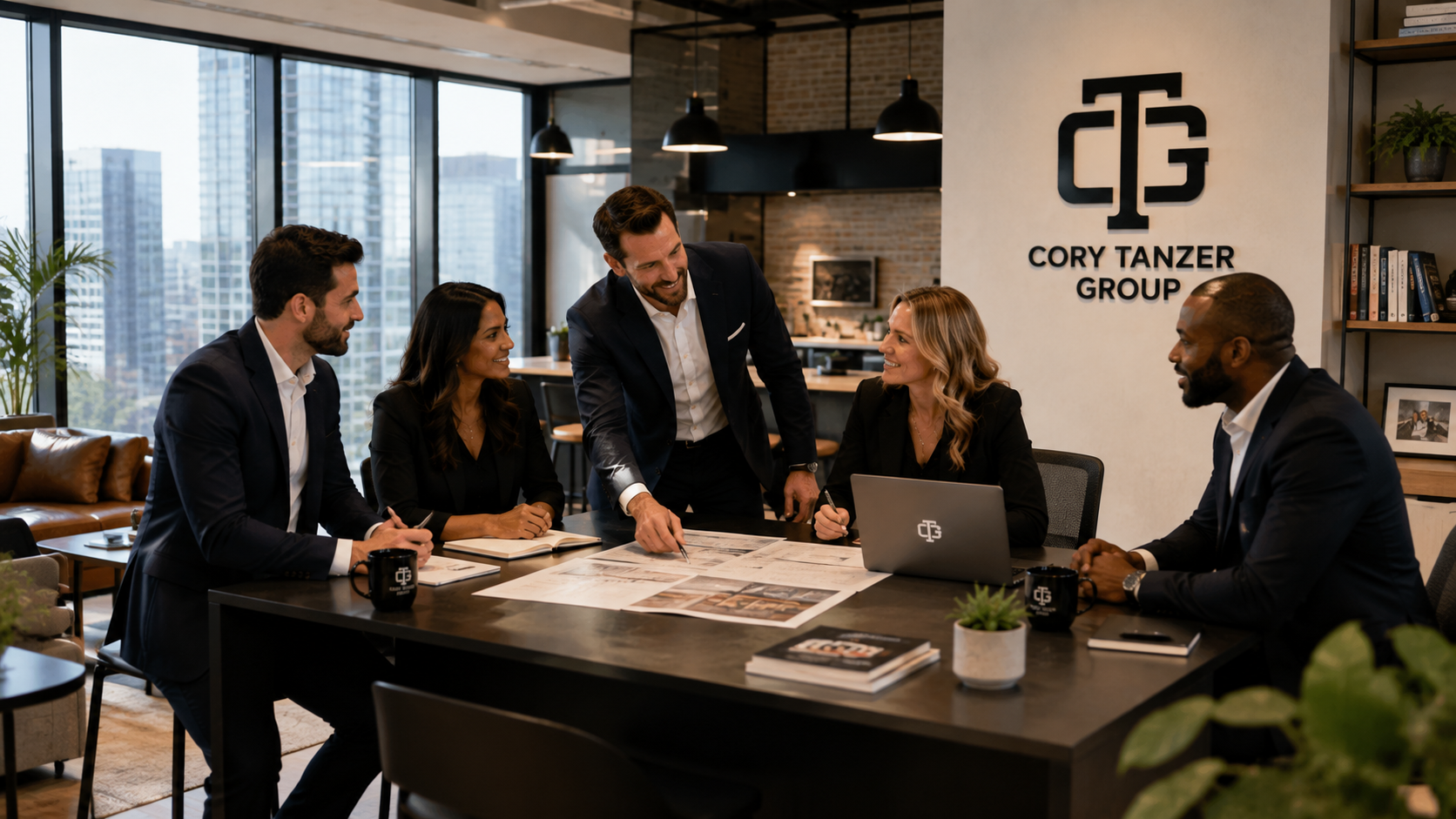 Professional real estate team collaborating