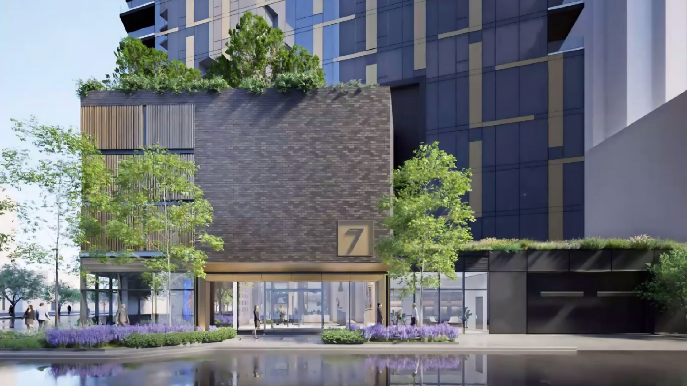 Rendering of 7 W Elm St by Goettsch Partners