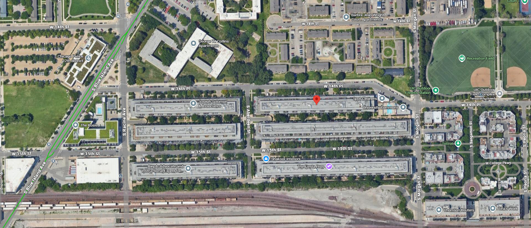 1033 W 14th Pl Satellite View