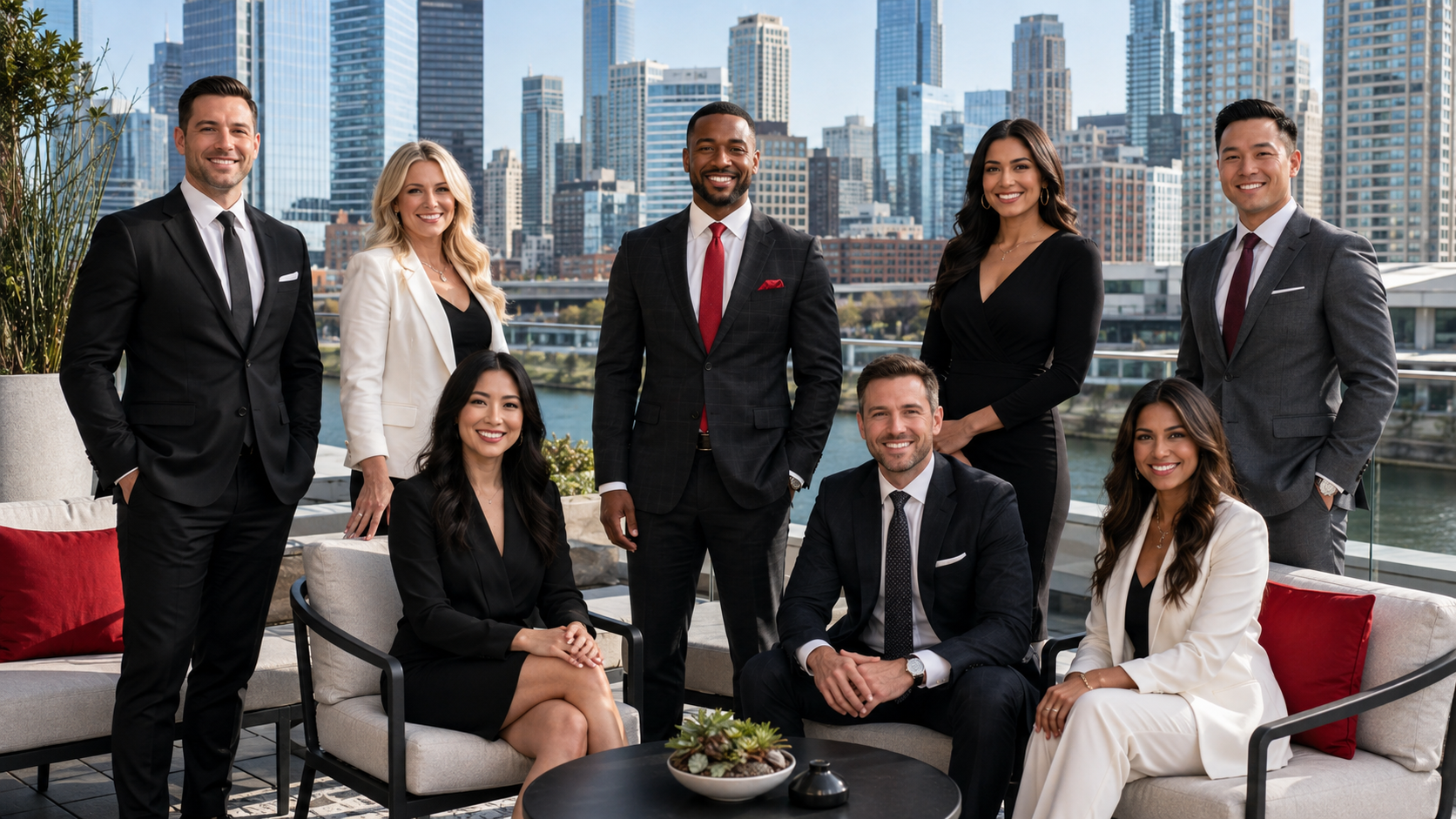 Professional real estate team collaborating