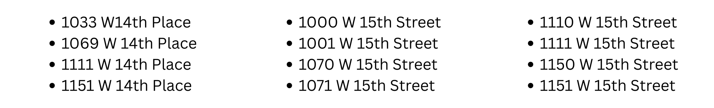 Addresses in University Commons