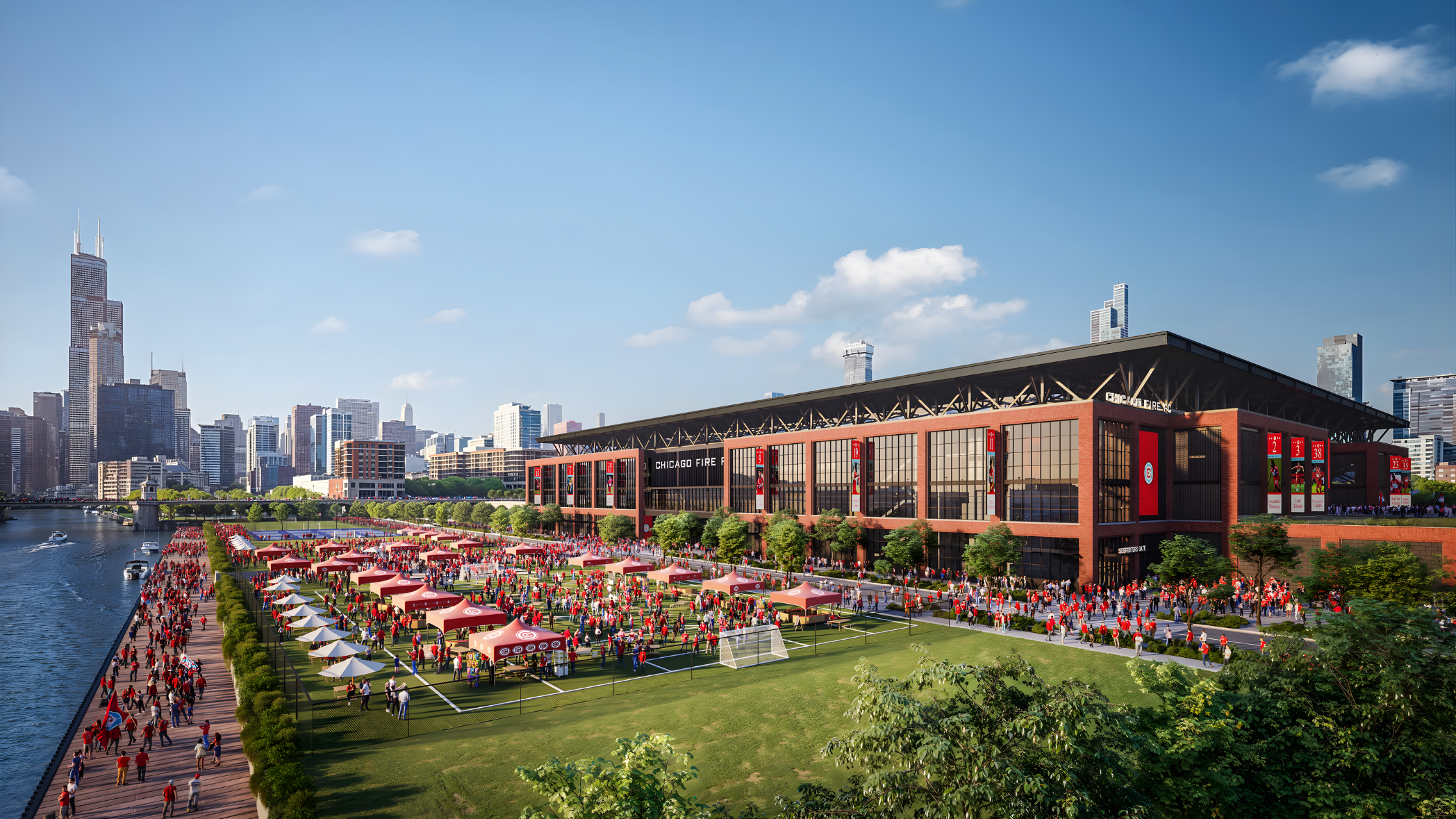 Chicago Fire’s $750M Stadium at The 78 Moves Forward With New Permit view from the outside